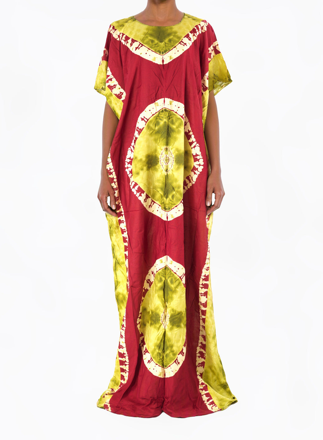 red/olive African Queen Bati Dress