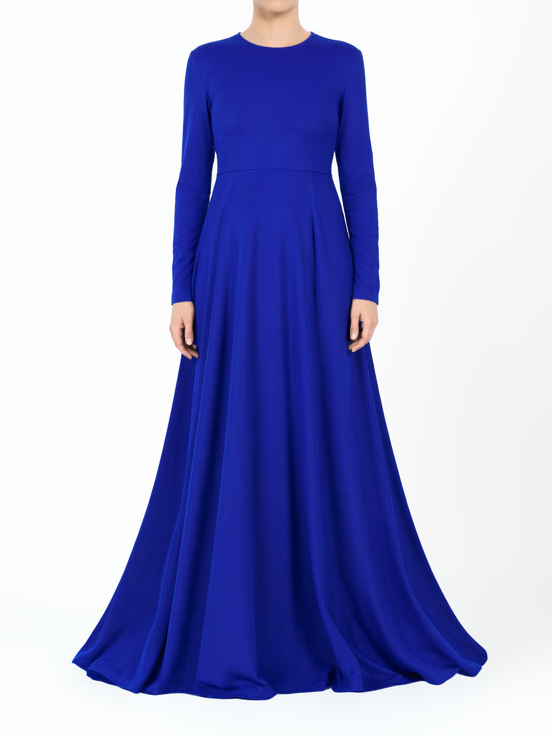 Royal Blue A-Line Modest Maxi Dress