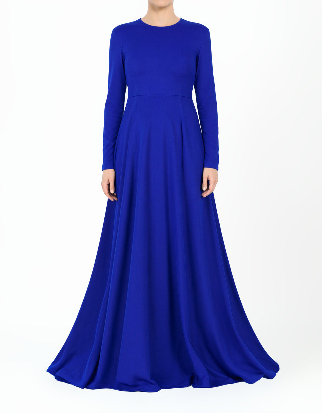 Royal Blue A-Line Modest Maxi Dress