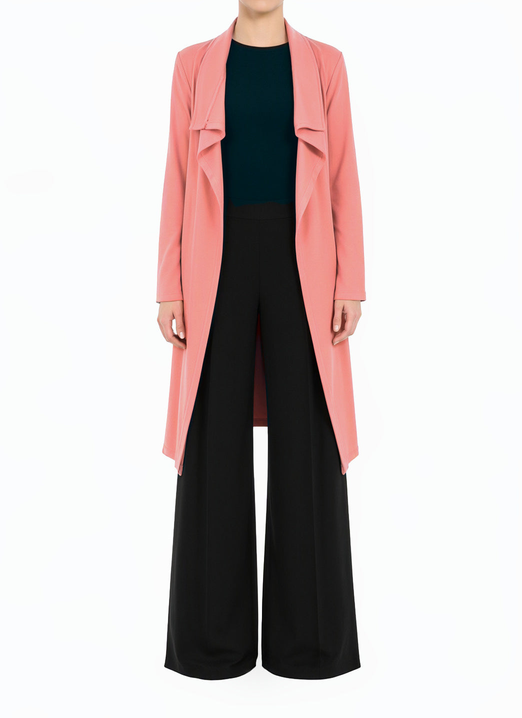 Salmon Draped Drop Shoulder Jacket