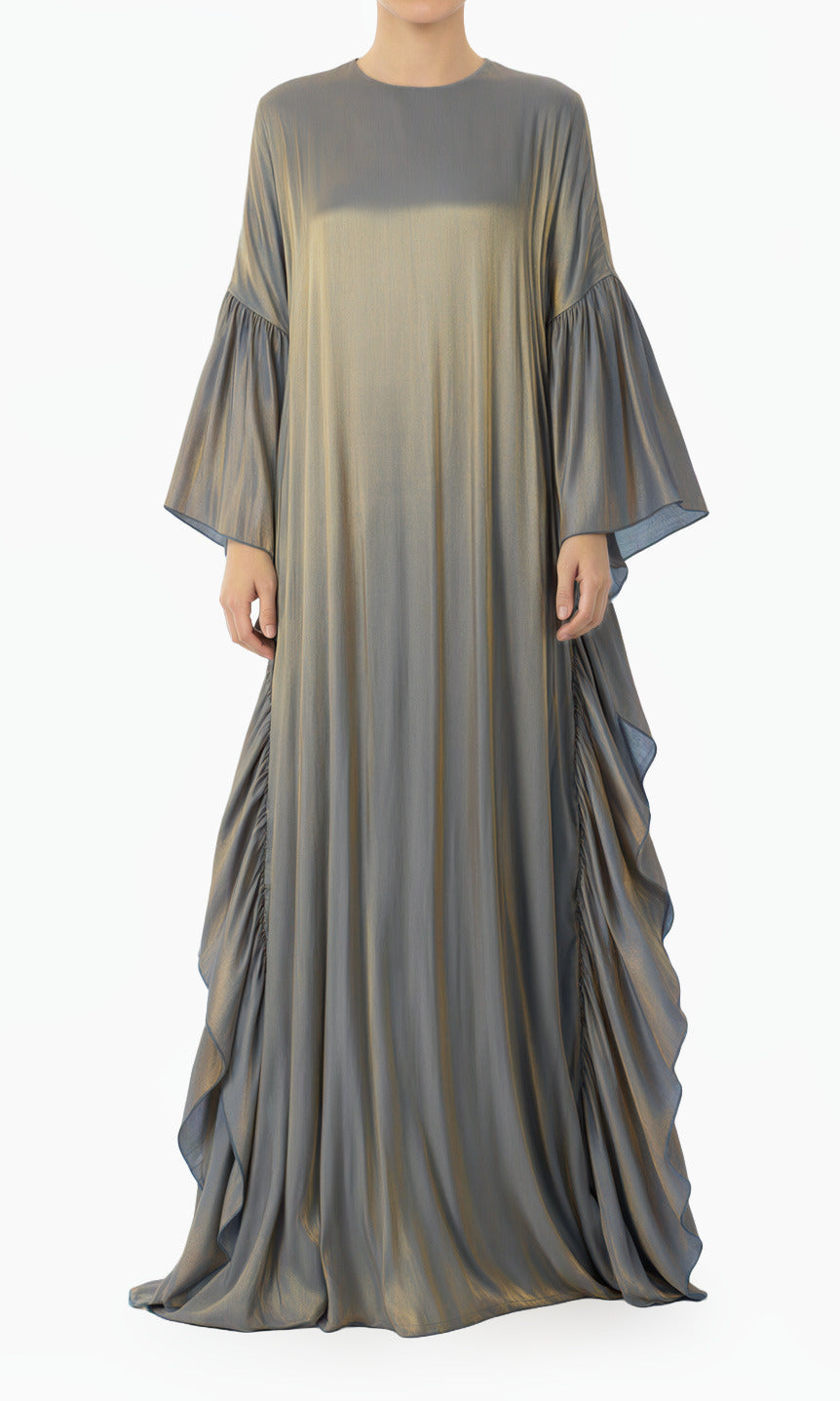 Dusty Blue Fairy Shimmer Modest Kaftan