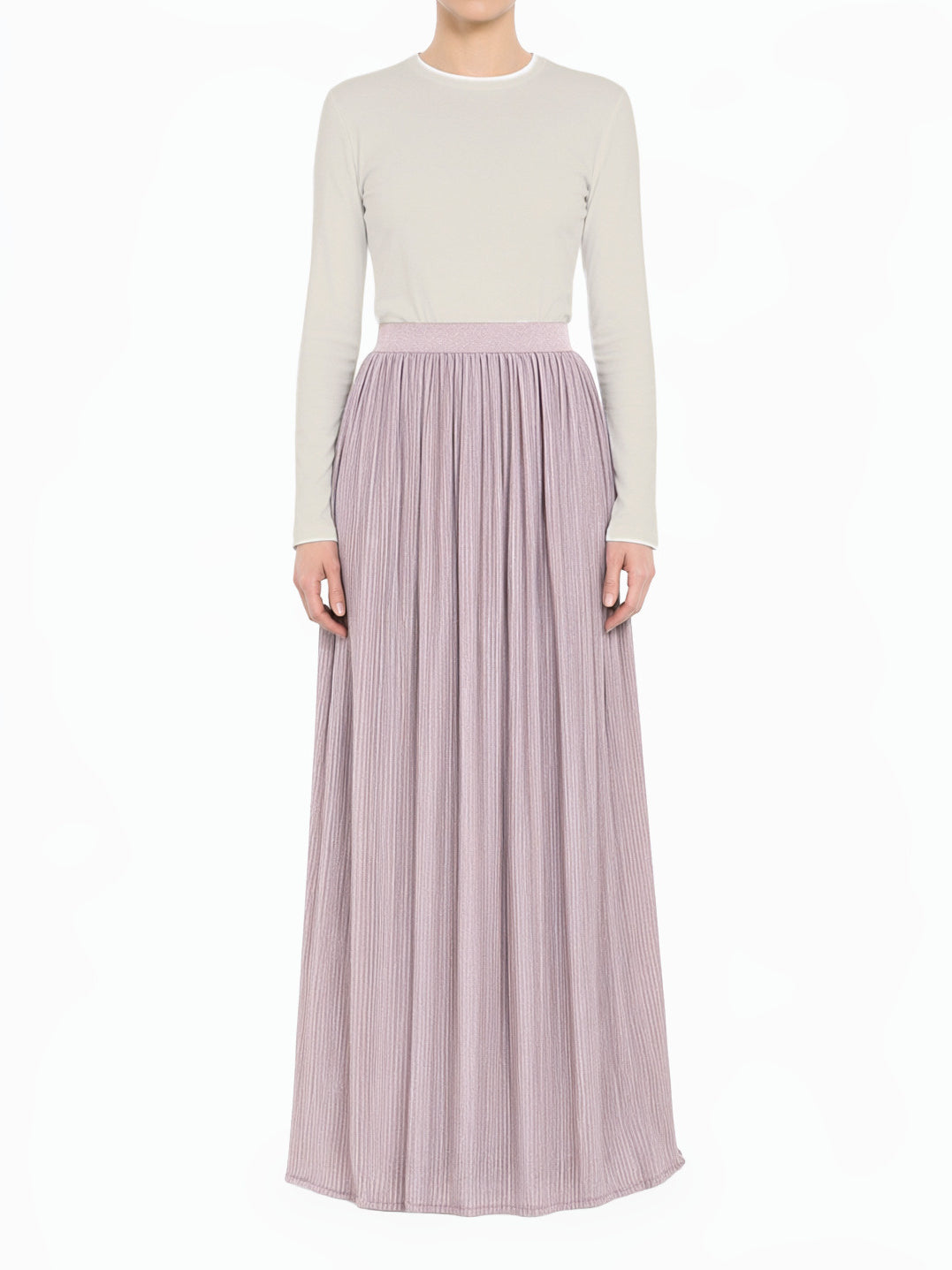 Lilac Gray Sparkle Tulle Modest Maxi Skirt