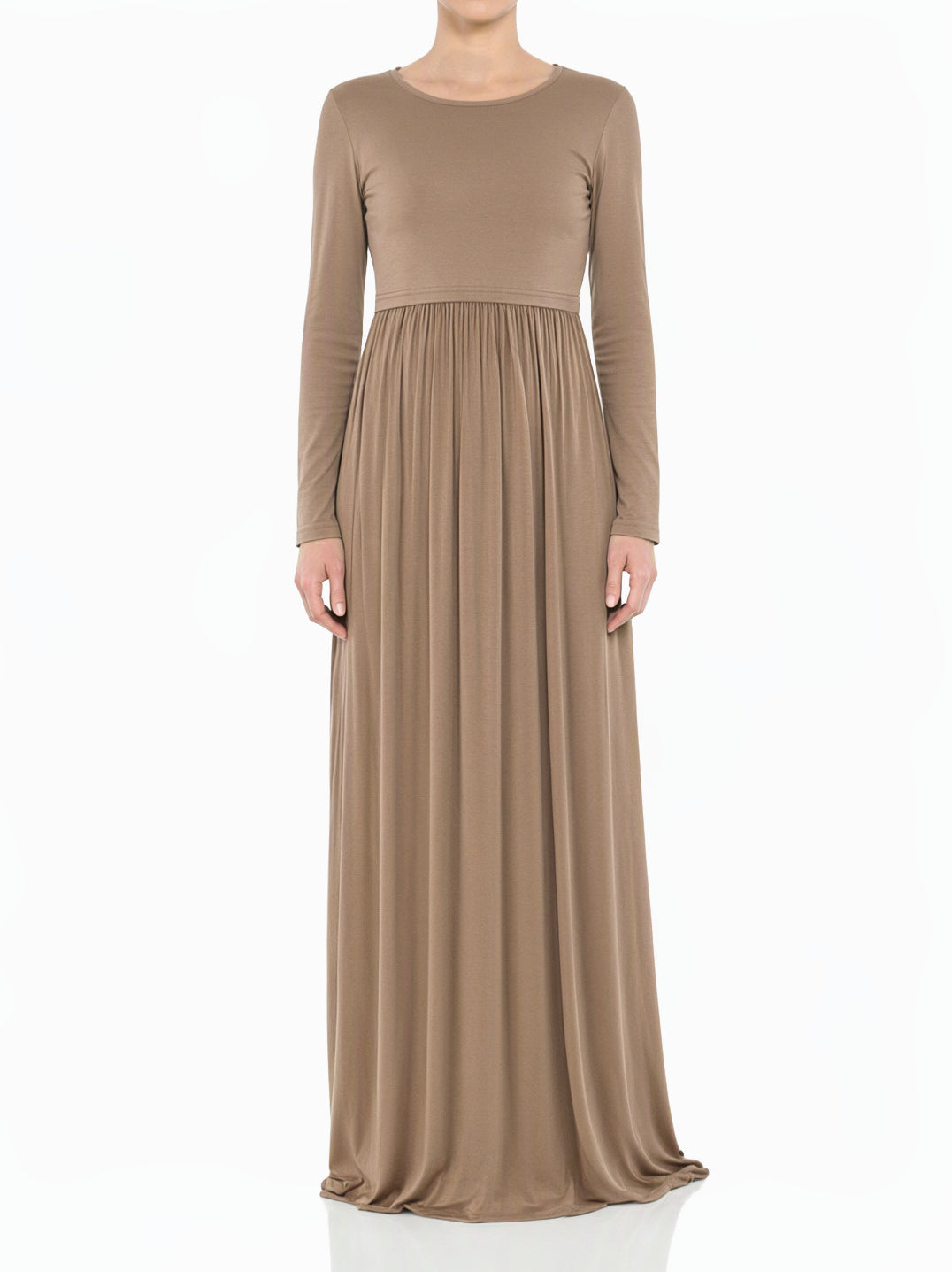 Mocha Nursing-Friendly Super Soft Modest Maxi Dress