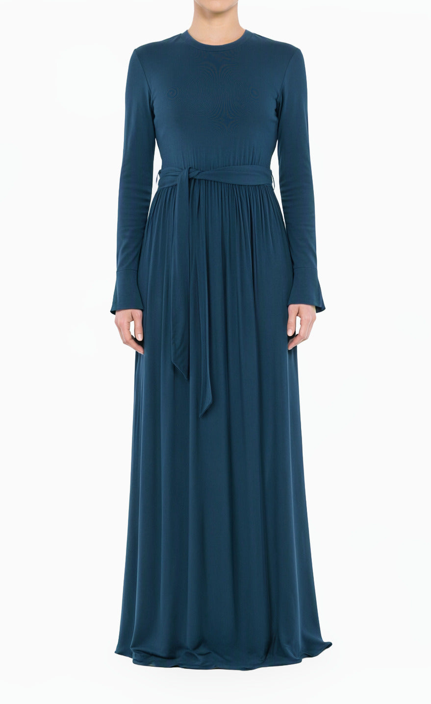 Teal Cotton Candy Jersey Modest Maxi Dress