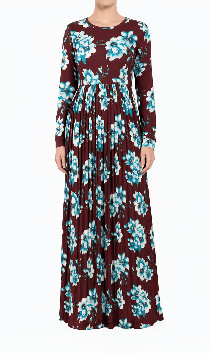 The Pleasant Pleated Modest Maxi Dress