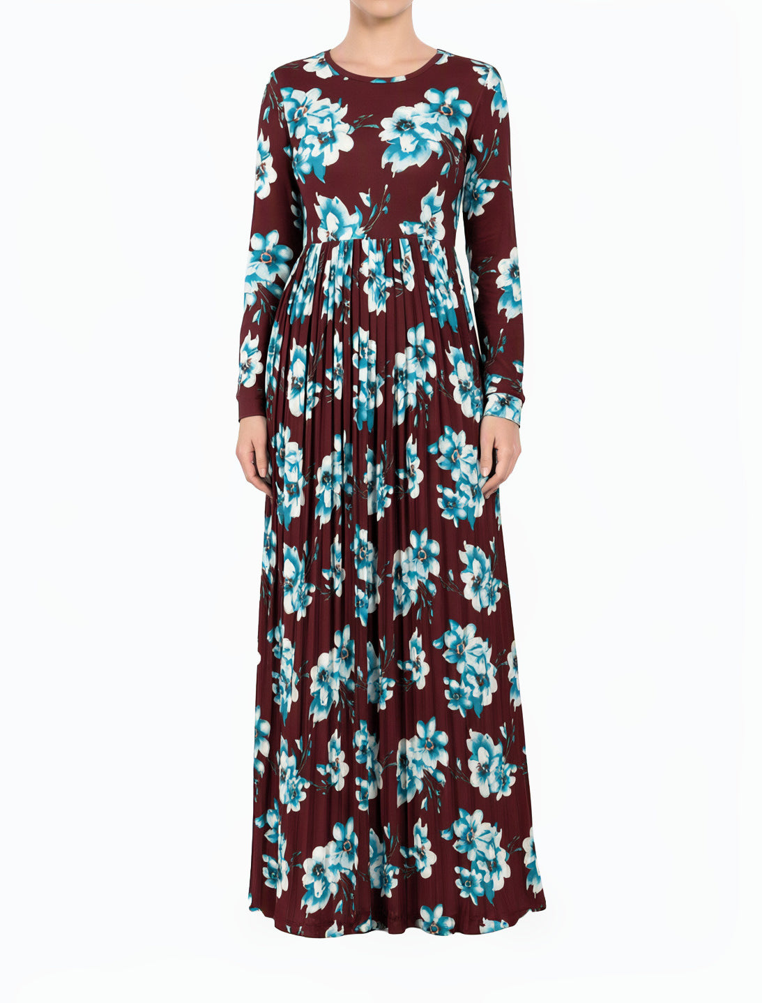 The Pleasant Pleated Modest Maxi Dress