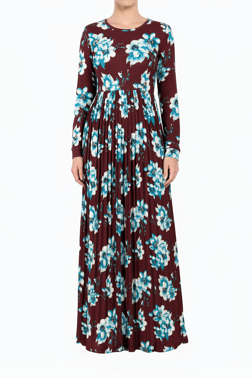 The Pleasant Pleated Modest Maxi Dress