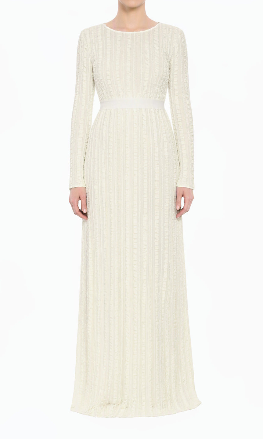 White Too Cute ruffle mania maxi dress