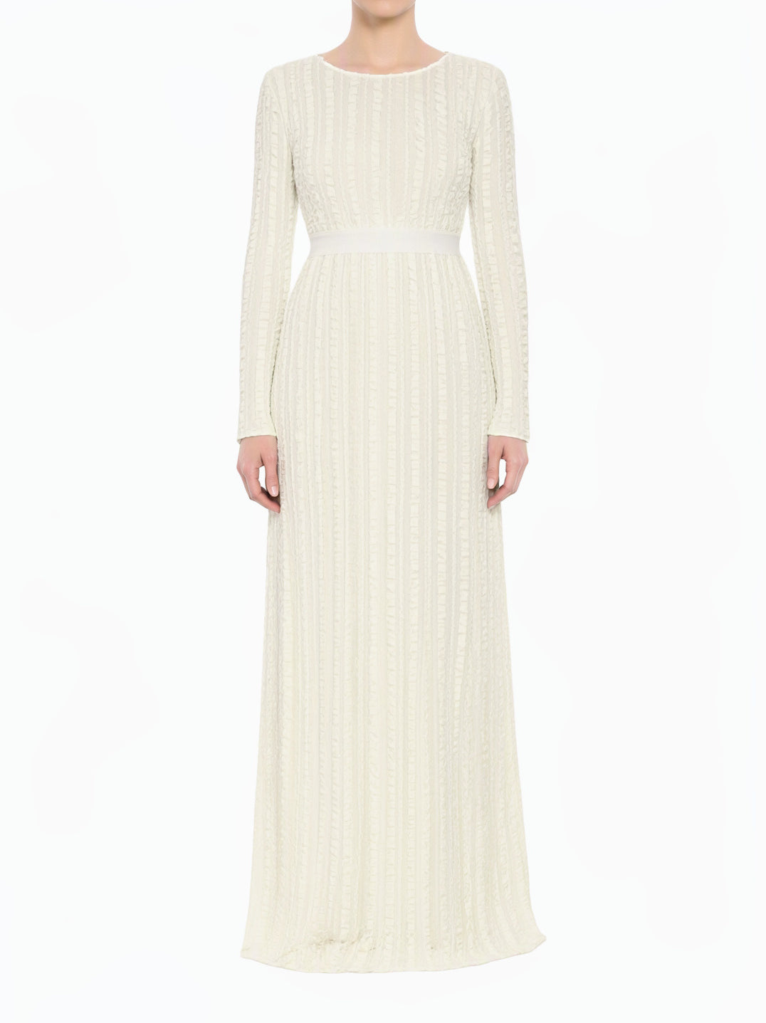 White Too Cute ruffle mania maxi dress