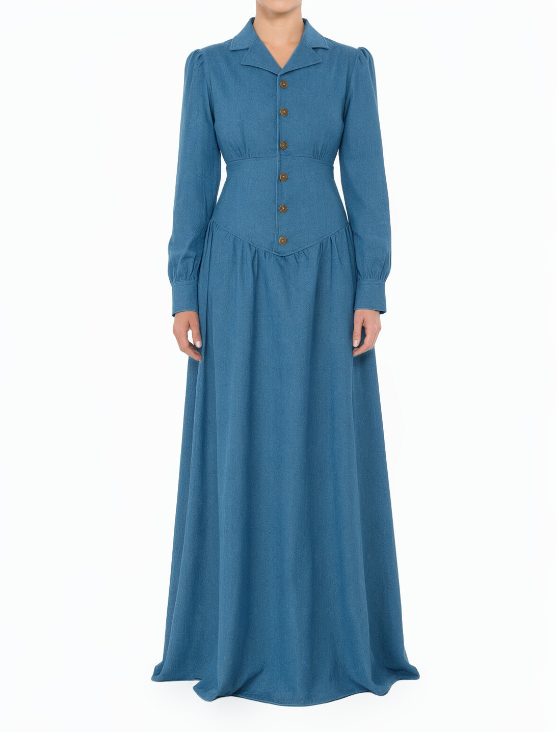 Soft-Wash Vintage Moments Denim Modest Maxi Dress