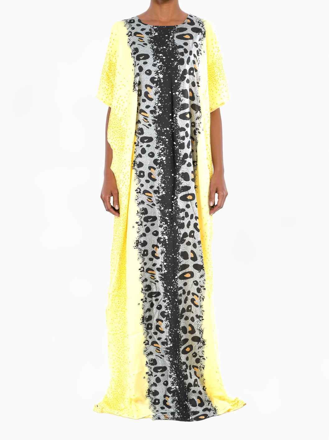 Yellow Leopard splash Bati Dress