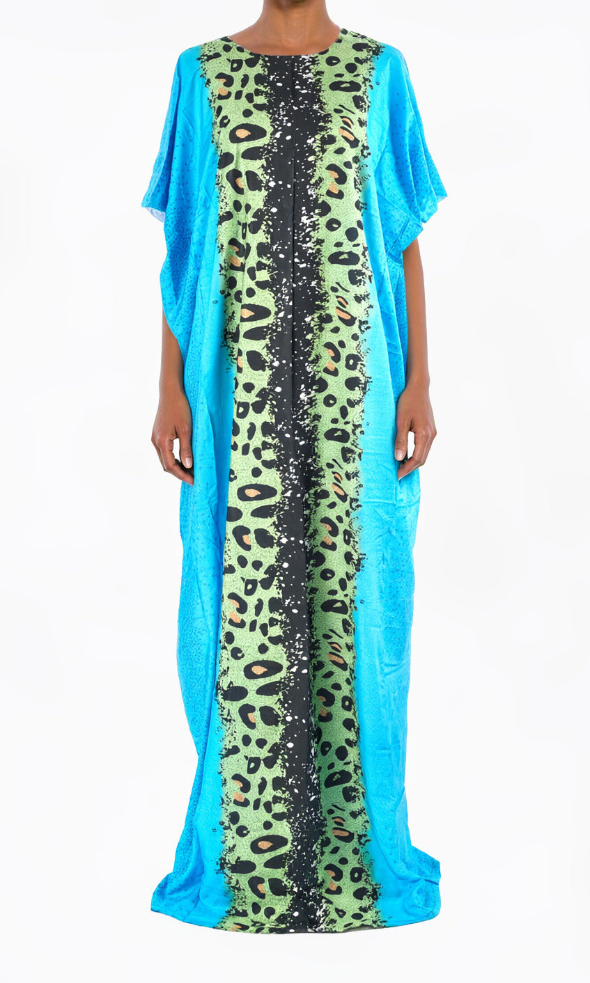 light blue Leopard splash Bati Dress
