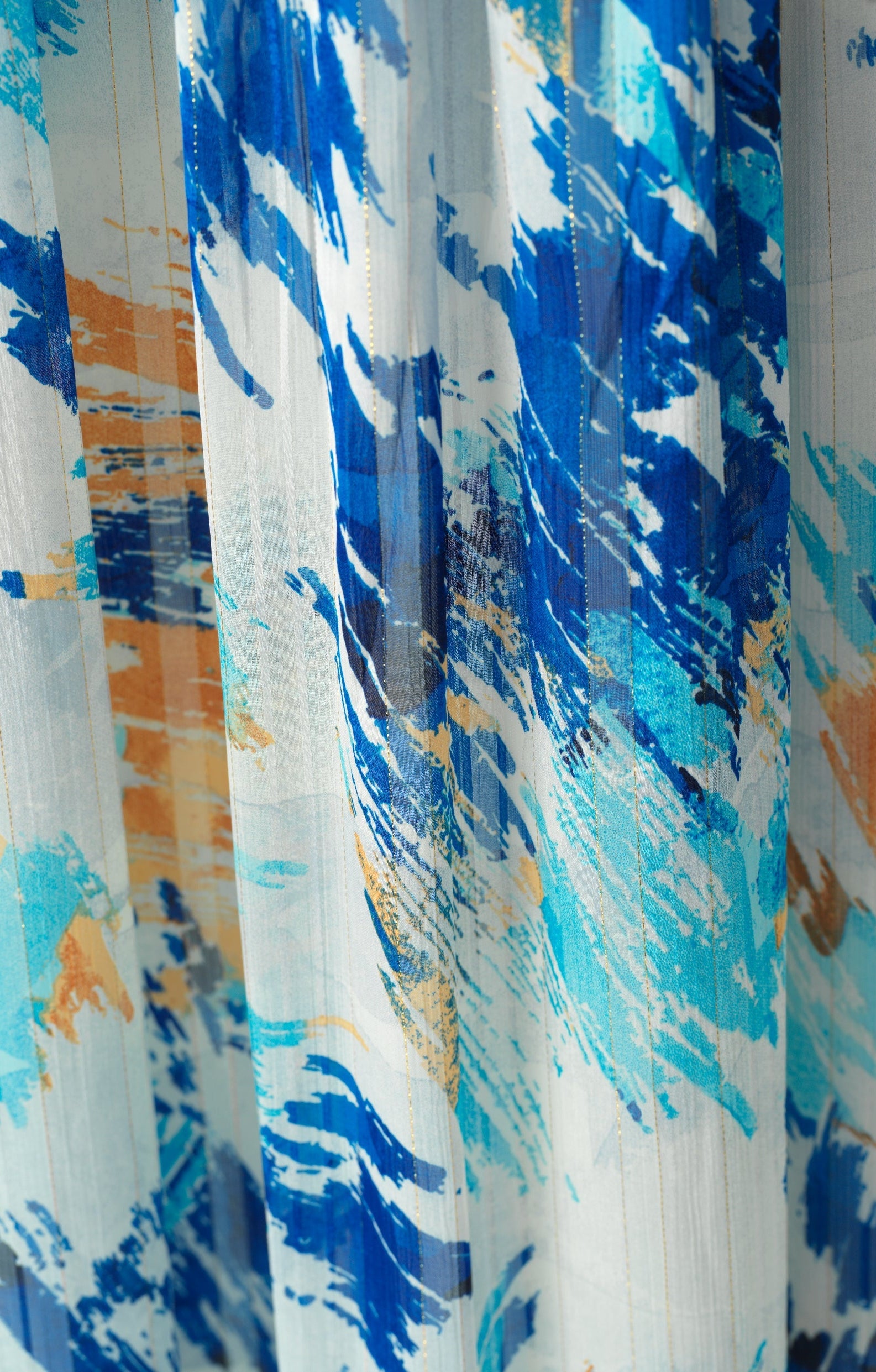 Hiba Abstract print silk chiffon shimmer maxi dress Kabayare