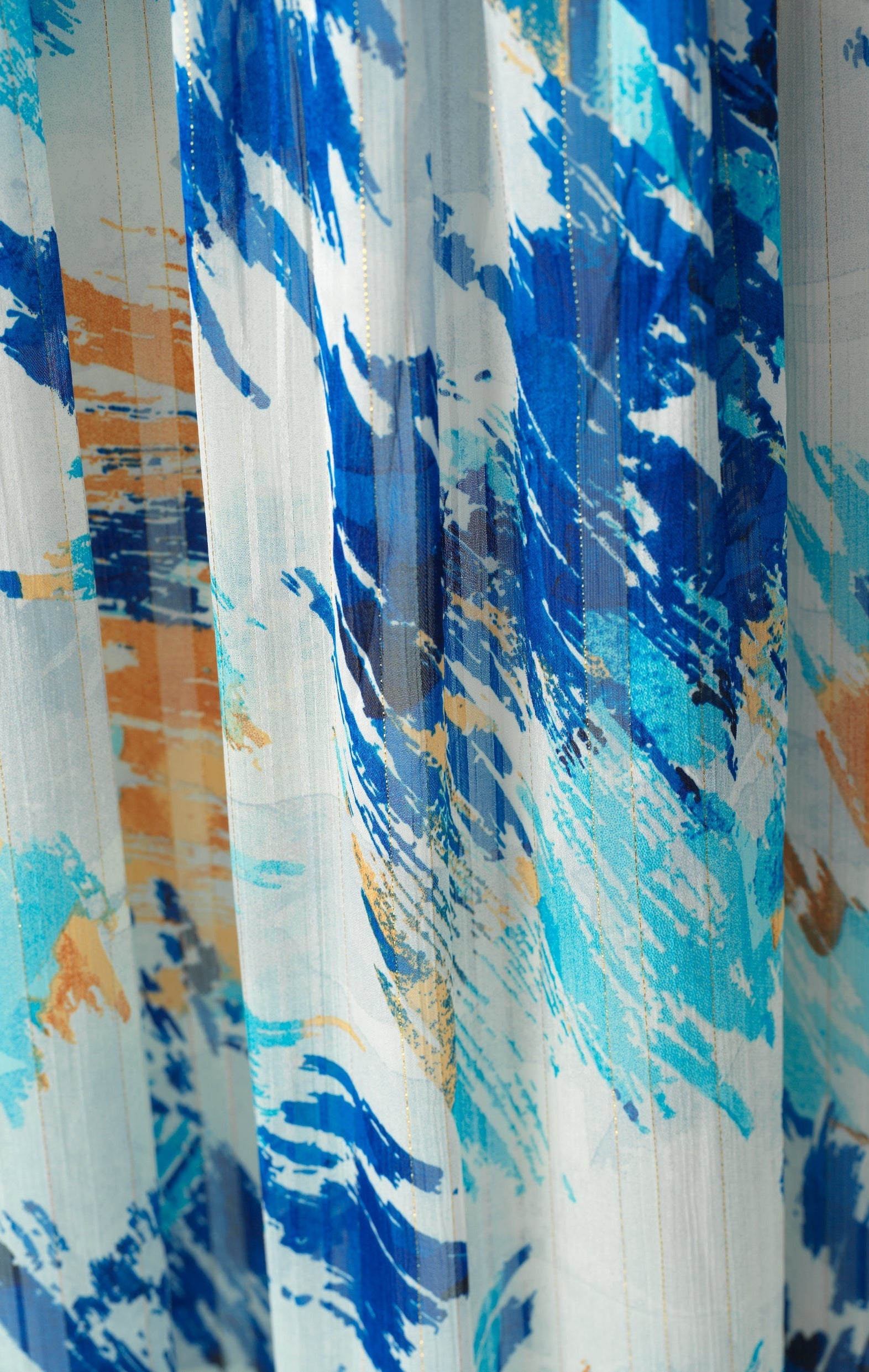 Hiba Abstract print silk chiffon shimmer maxi dress Kabayare