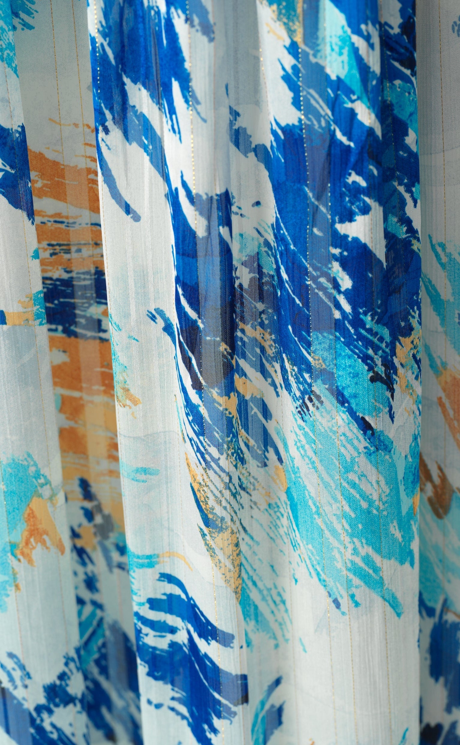 Hiba Abstract print silk chiffon shimmer maxi dress Kabayare