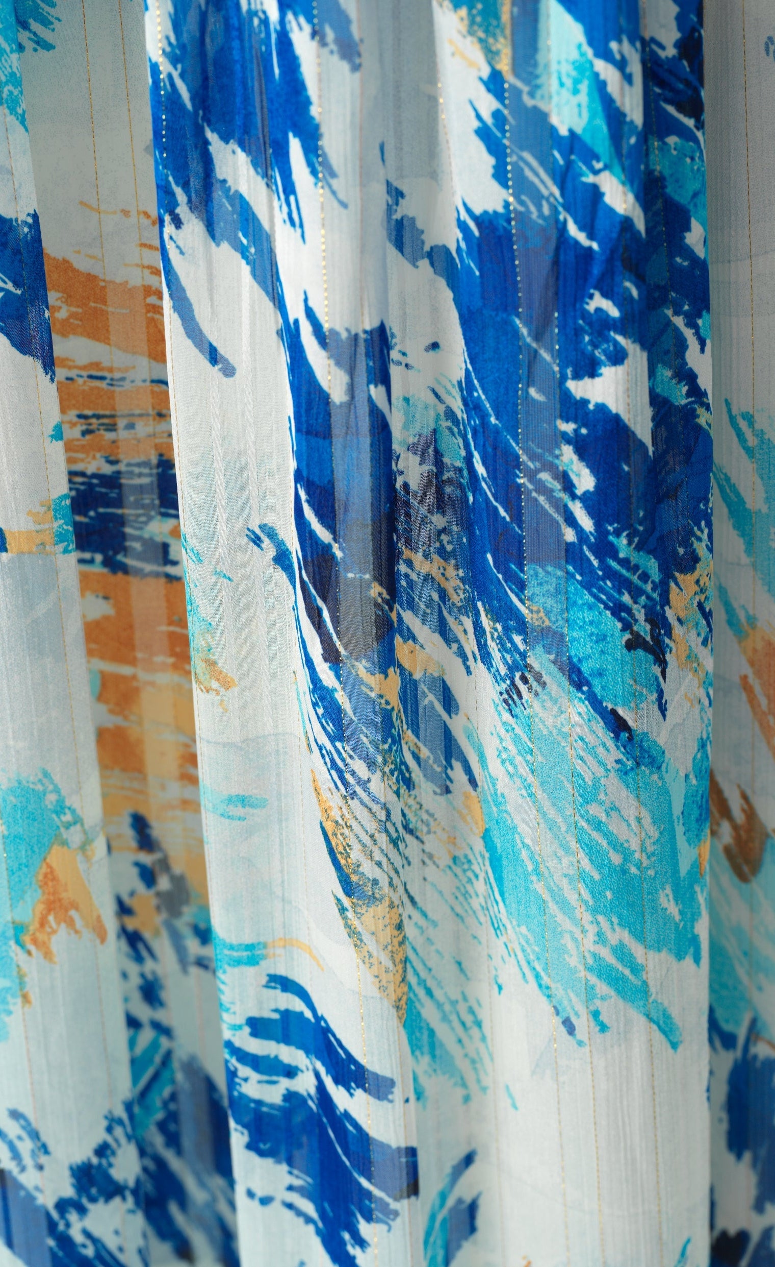 Hiba Abstract print silk chiffon shimmer maxi dress Kabayare