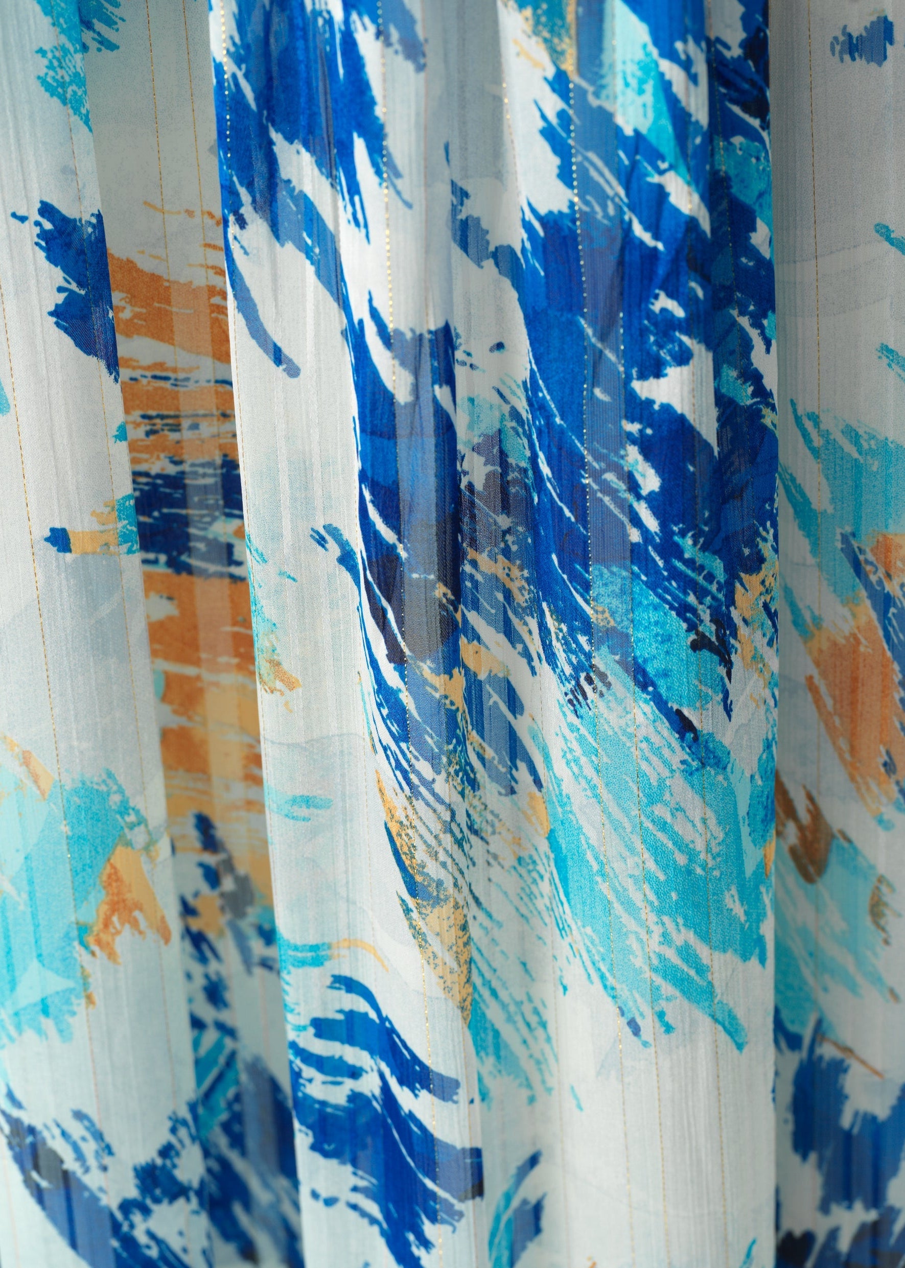 Hiba Abstract print silk chiffon shimmer maxi dress Kabayare