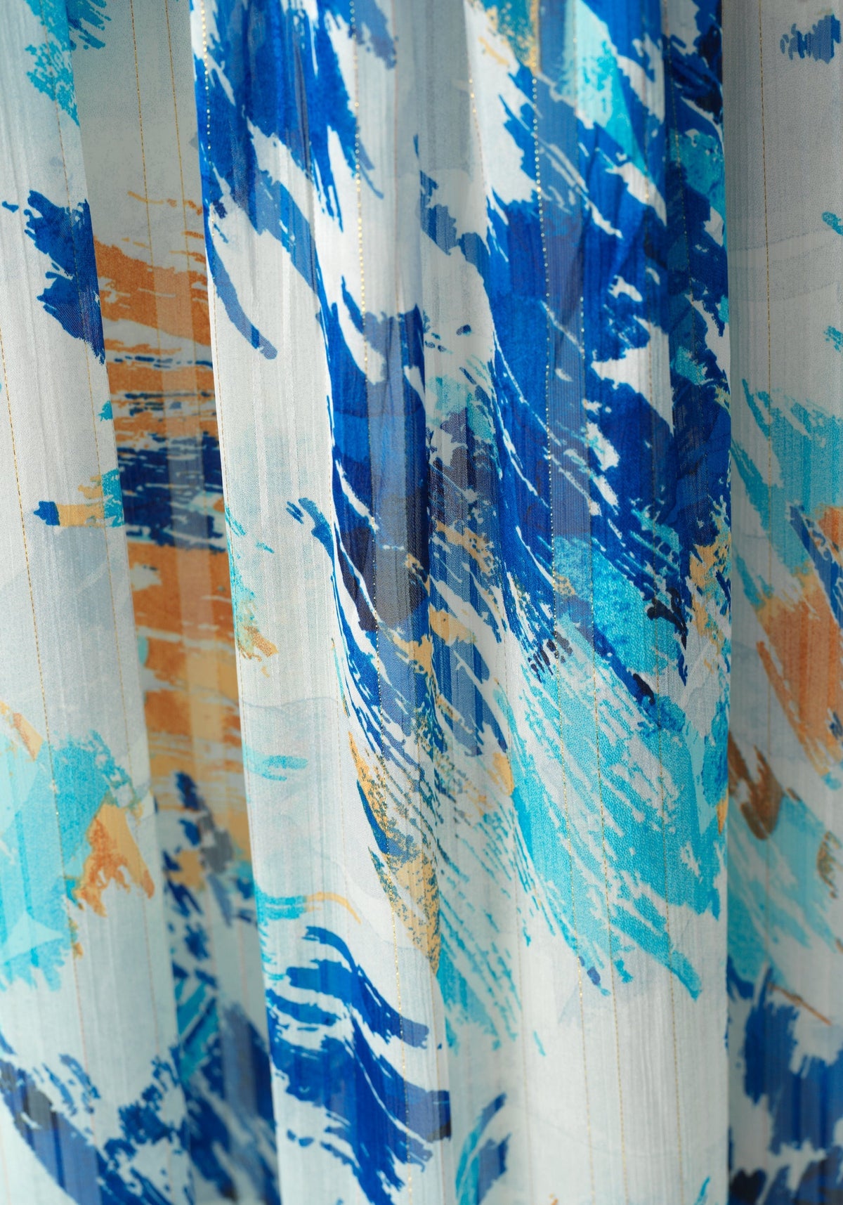 Hiba Abstract print silk chiffon shimmer maxi dress Kabayare