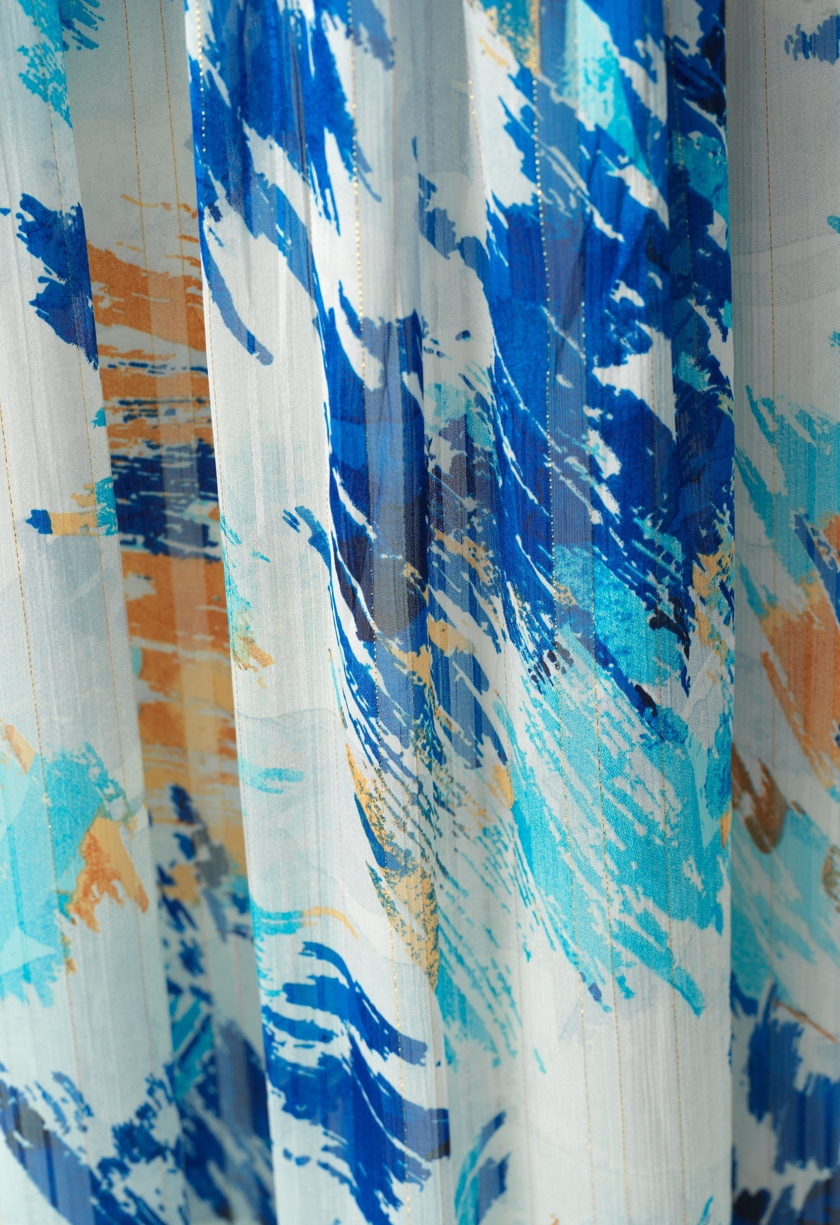 Hiba Abstract print silk chiffon shimmer maxi dress Kabayare