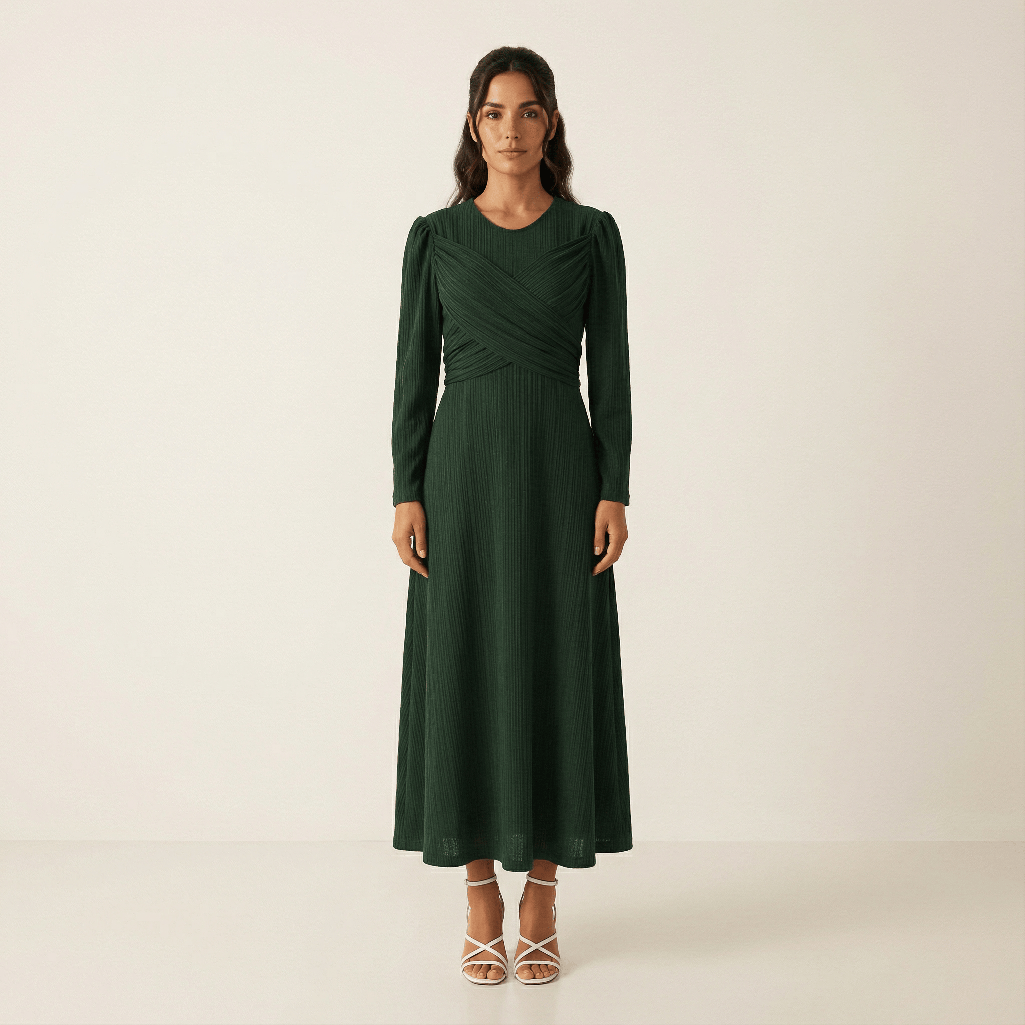 Hunter Green ma chérie ribbed maxi dress Kabayare