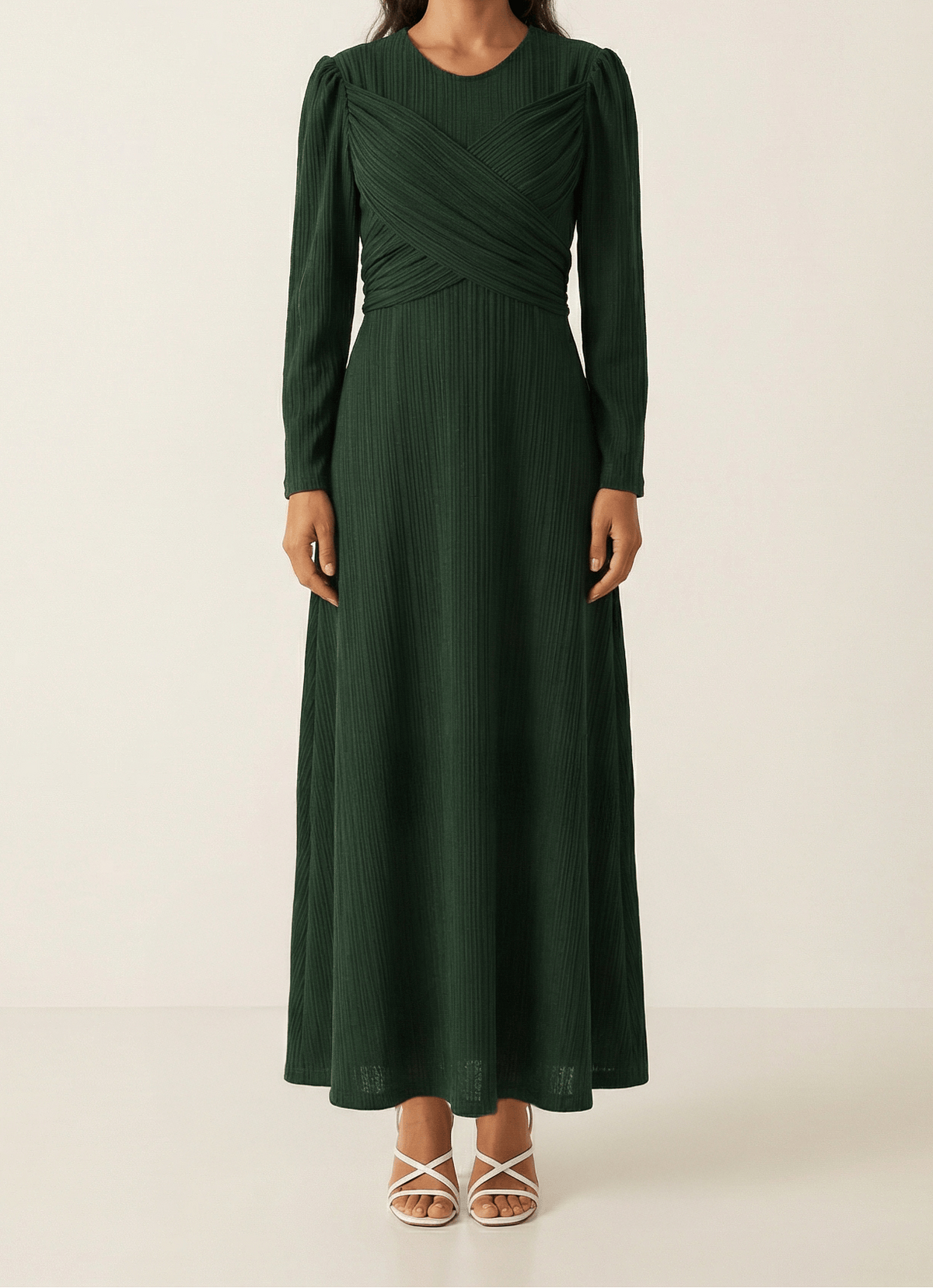 Hunter Green ma chérie ribbed maxi dress Kabayare