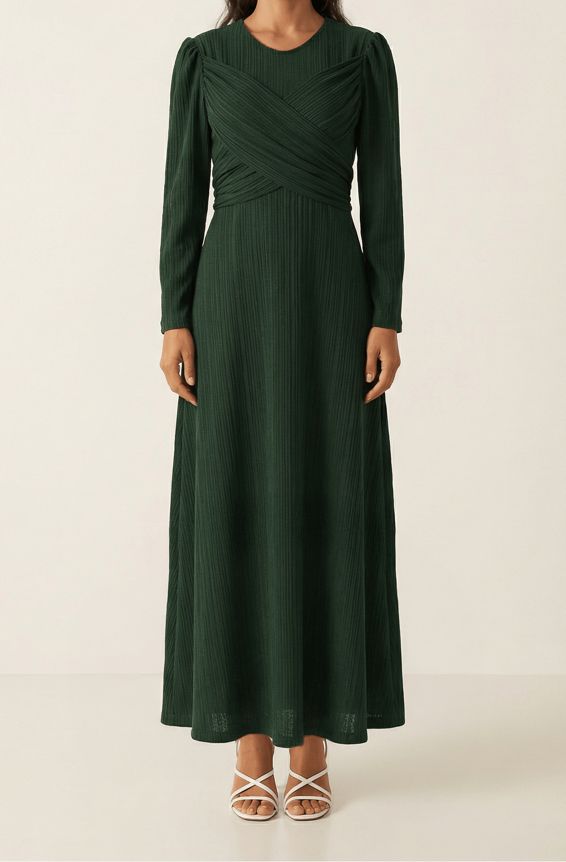 Hunter Green ma chérie ribbed maxi dress Kabayare
