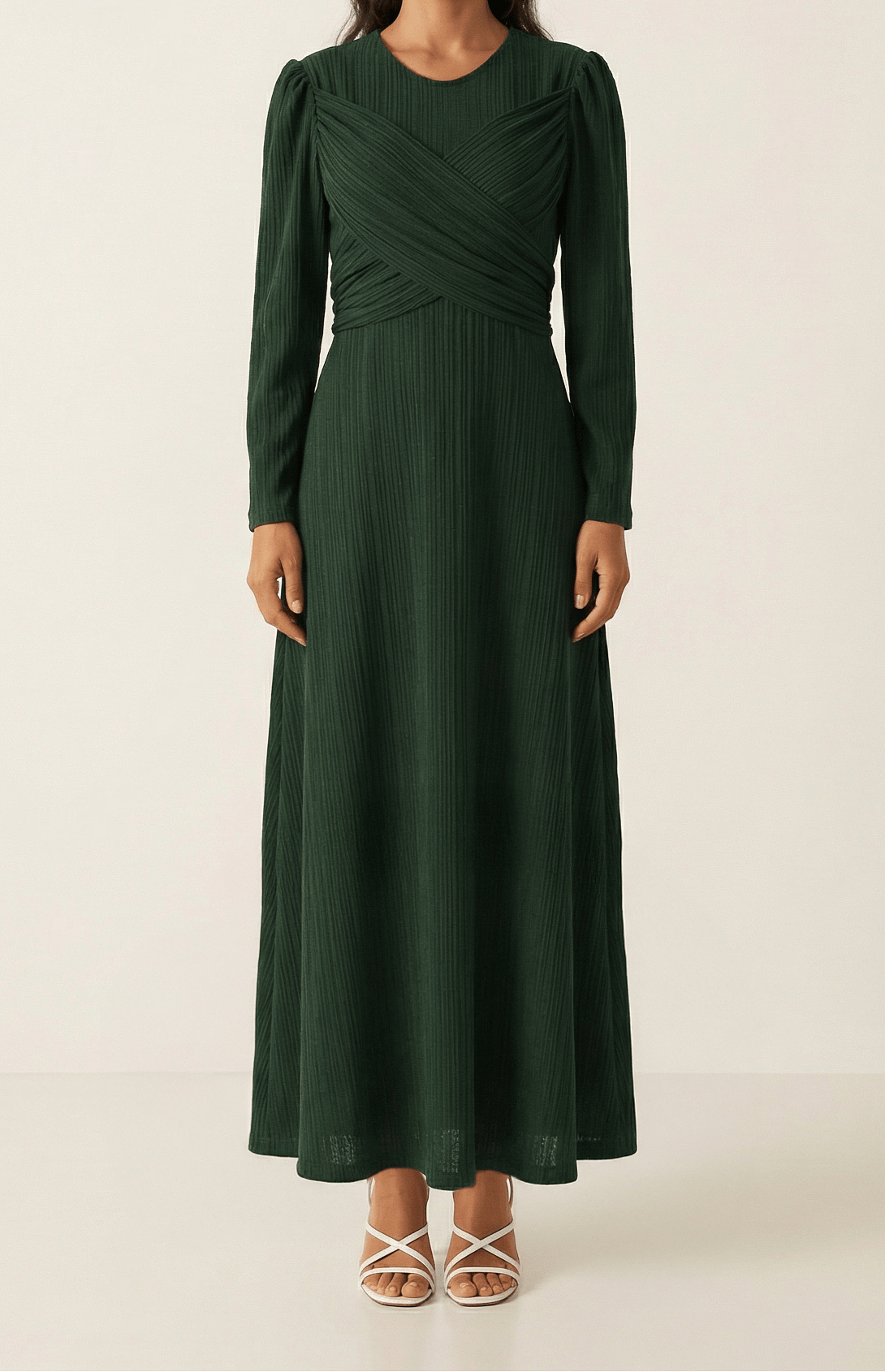 Hunter Green ma chérie ribbed maxi dress Kabayare