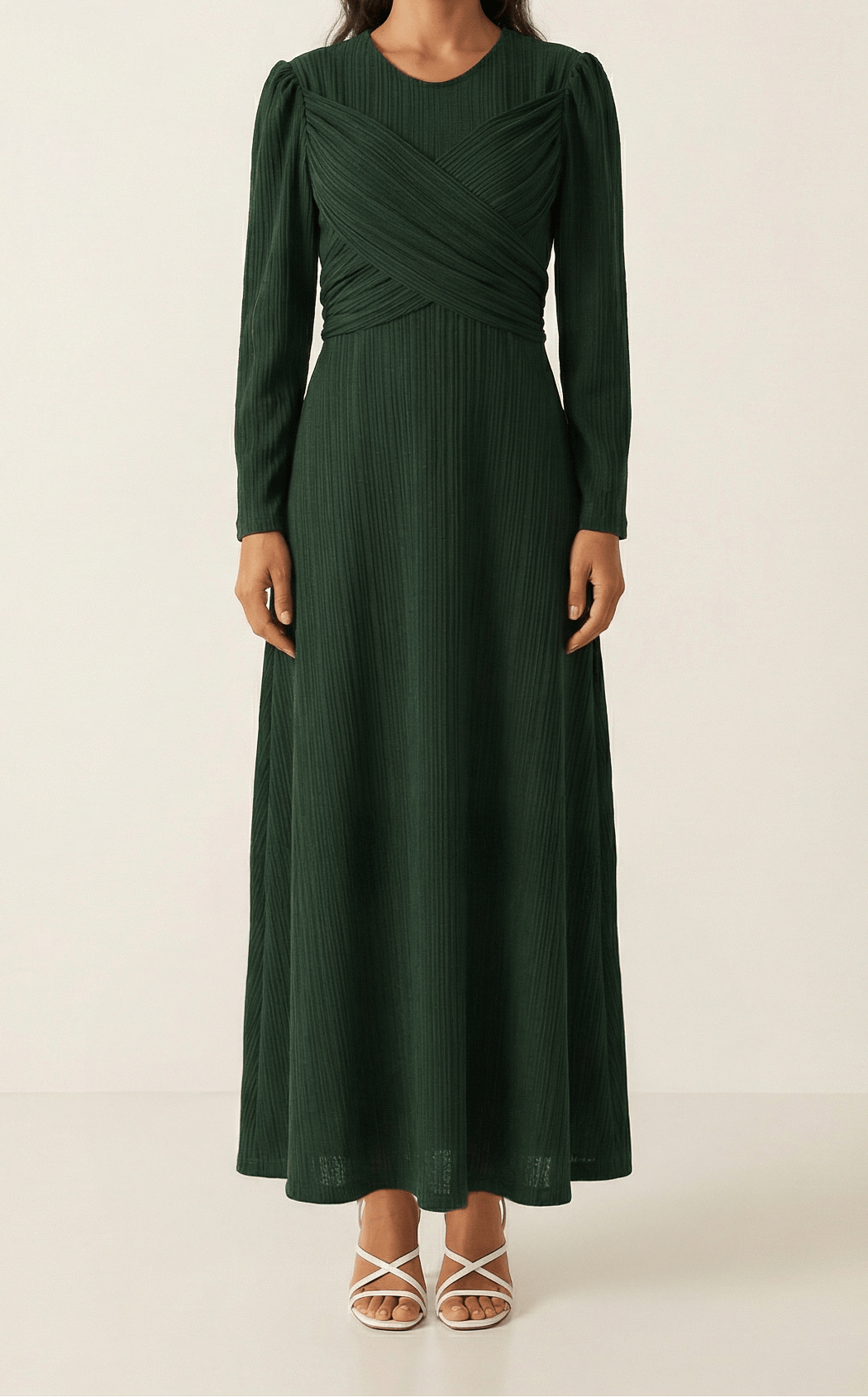 Hunter Green ma chérie ribbed maxi dress Kabayare