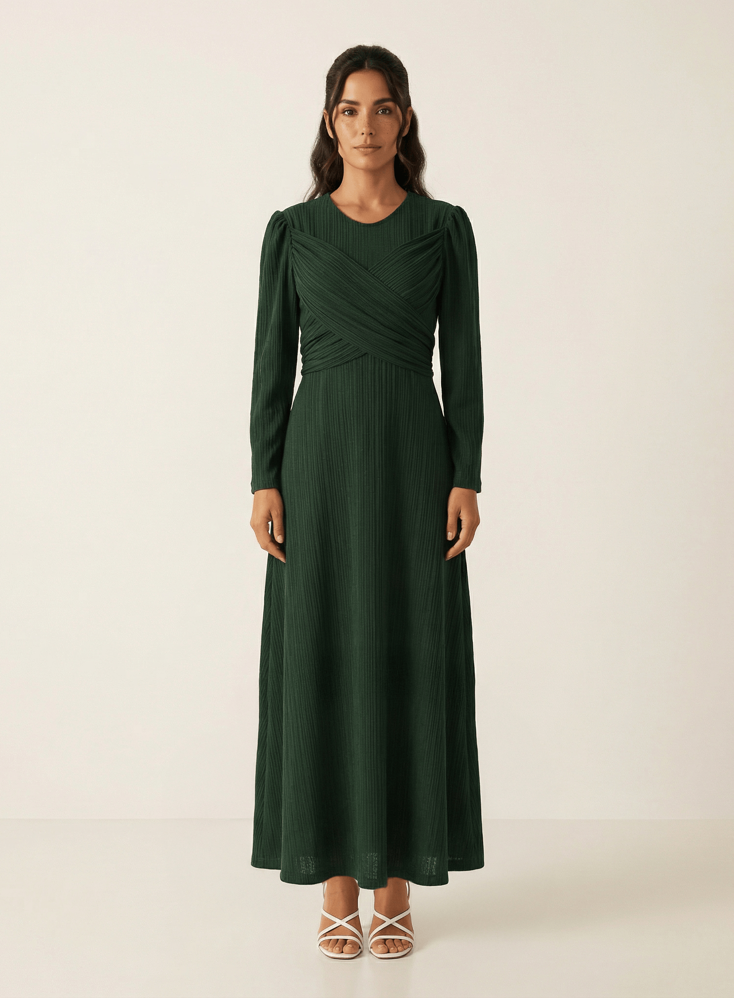 Hunter Green ma chérie ribbed maxi dress Kabayare