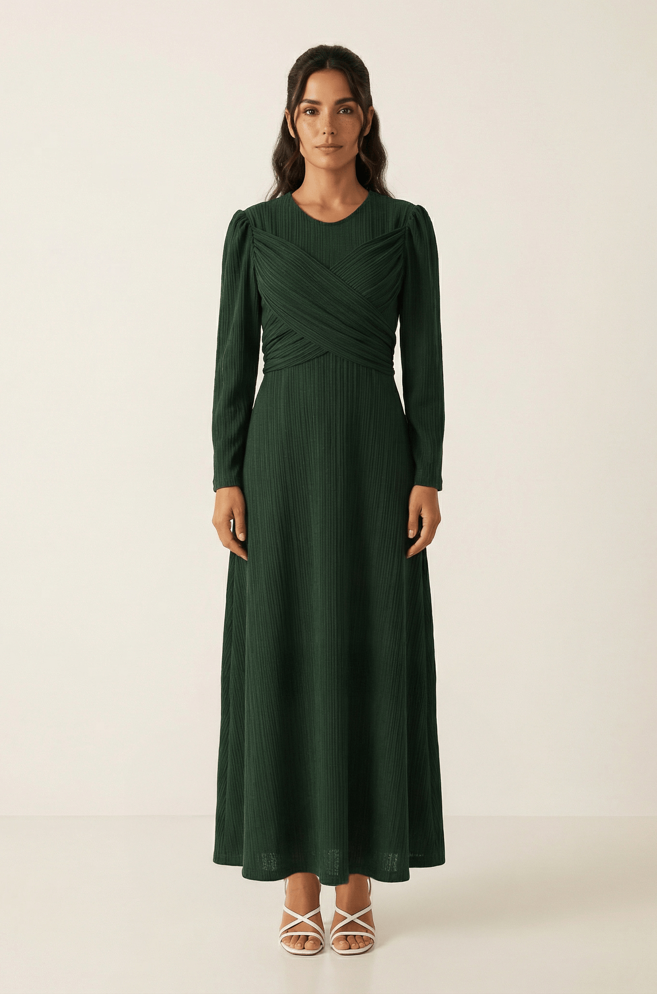 Hunter Green ma chérie ribbed maxi dress Kabayare