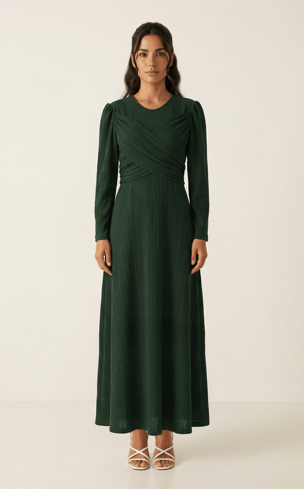 Hunter Green ma chérie ribbed maxi dress Kabayare