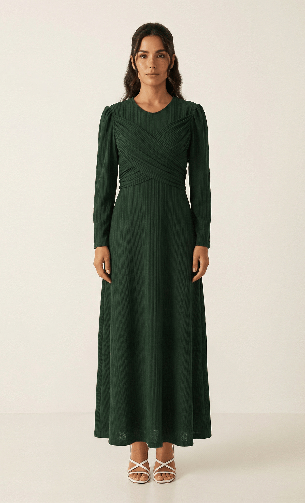 Hunter Green ma chérie ribbed maxi dress Kabayare