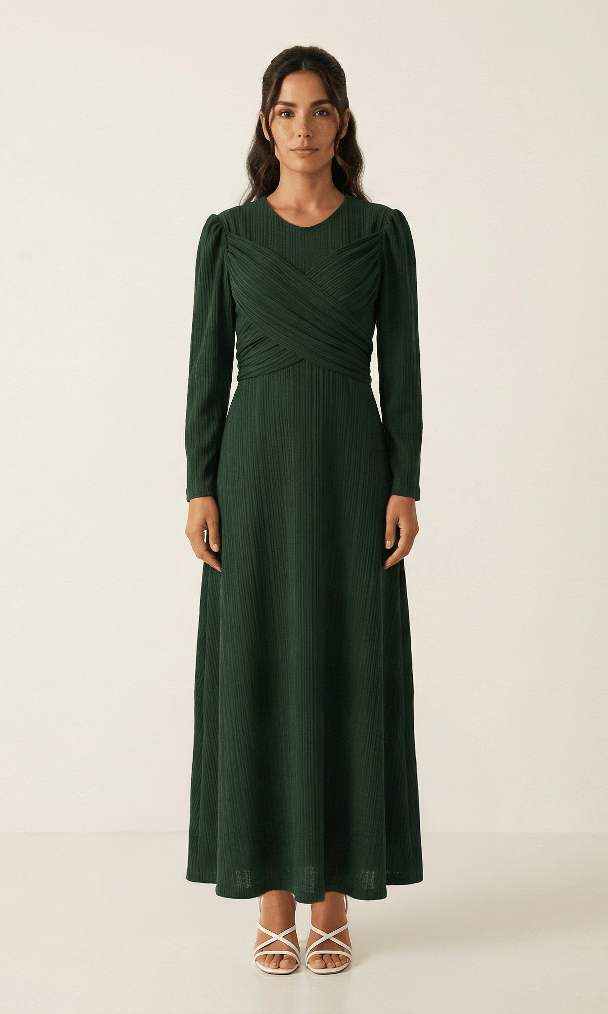 Hunter Green ma chérie ribbed maxi dress Kabayare