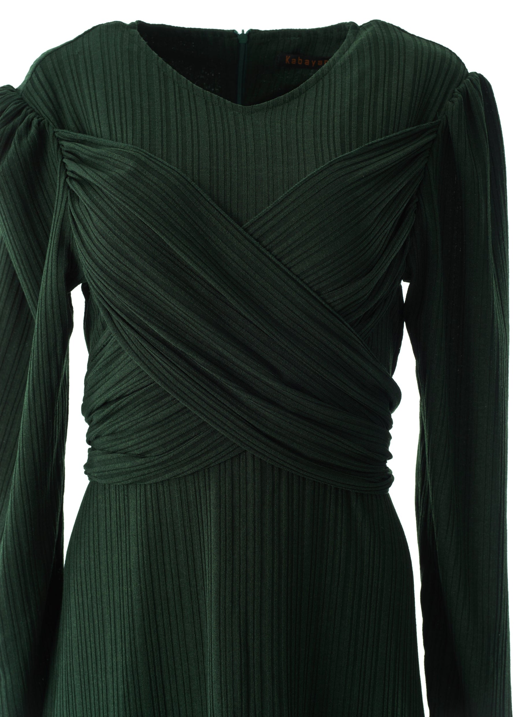 Hunter Green ma chérie ribbed maxi dress Kabayare