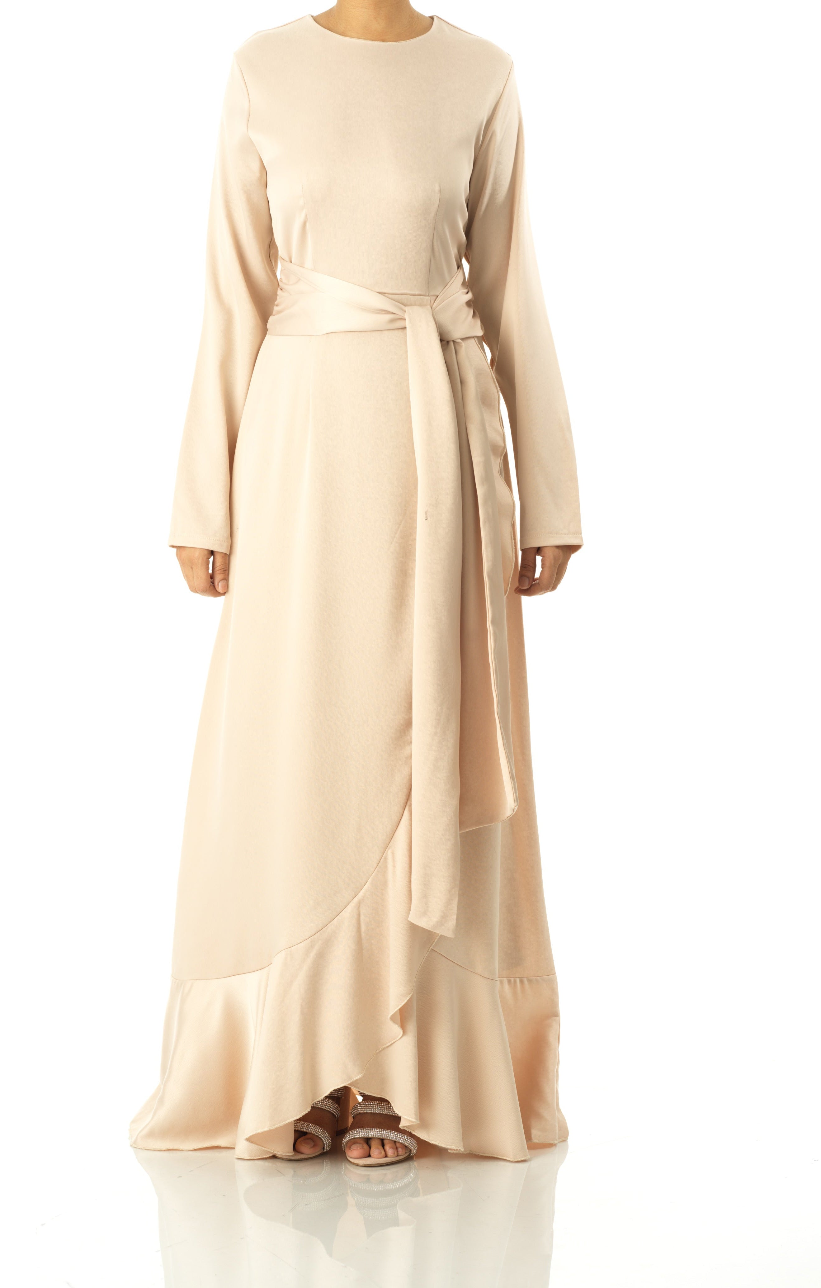 Ivory Pearl Princess Jasmine satin kimono two-piece set Kabayare