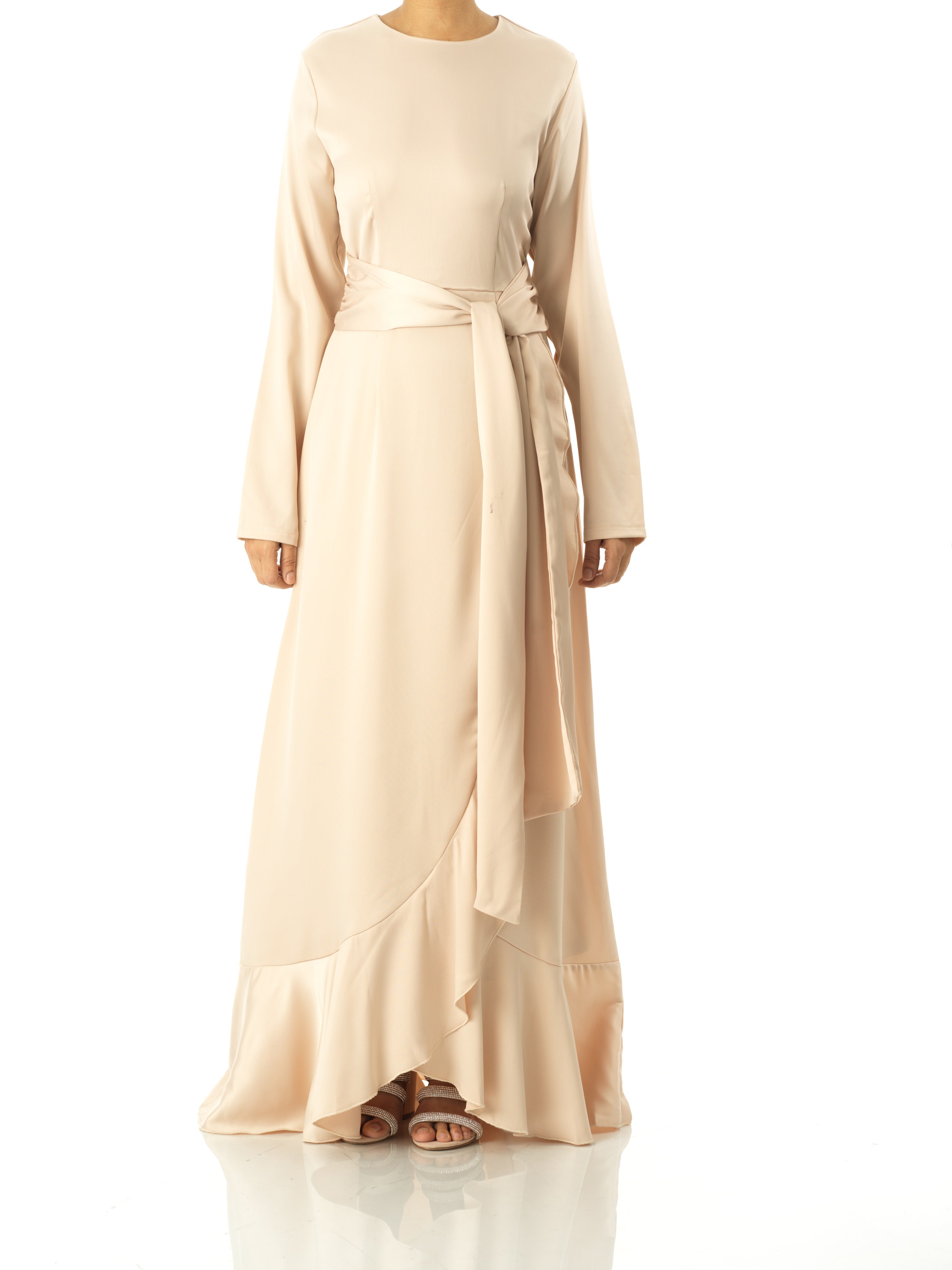 Ivory Pearl Princess Jasmine satin kimono two-piece set Kabayare