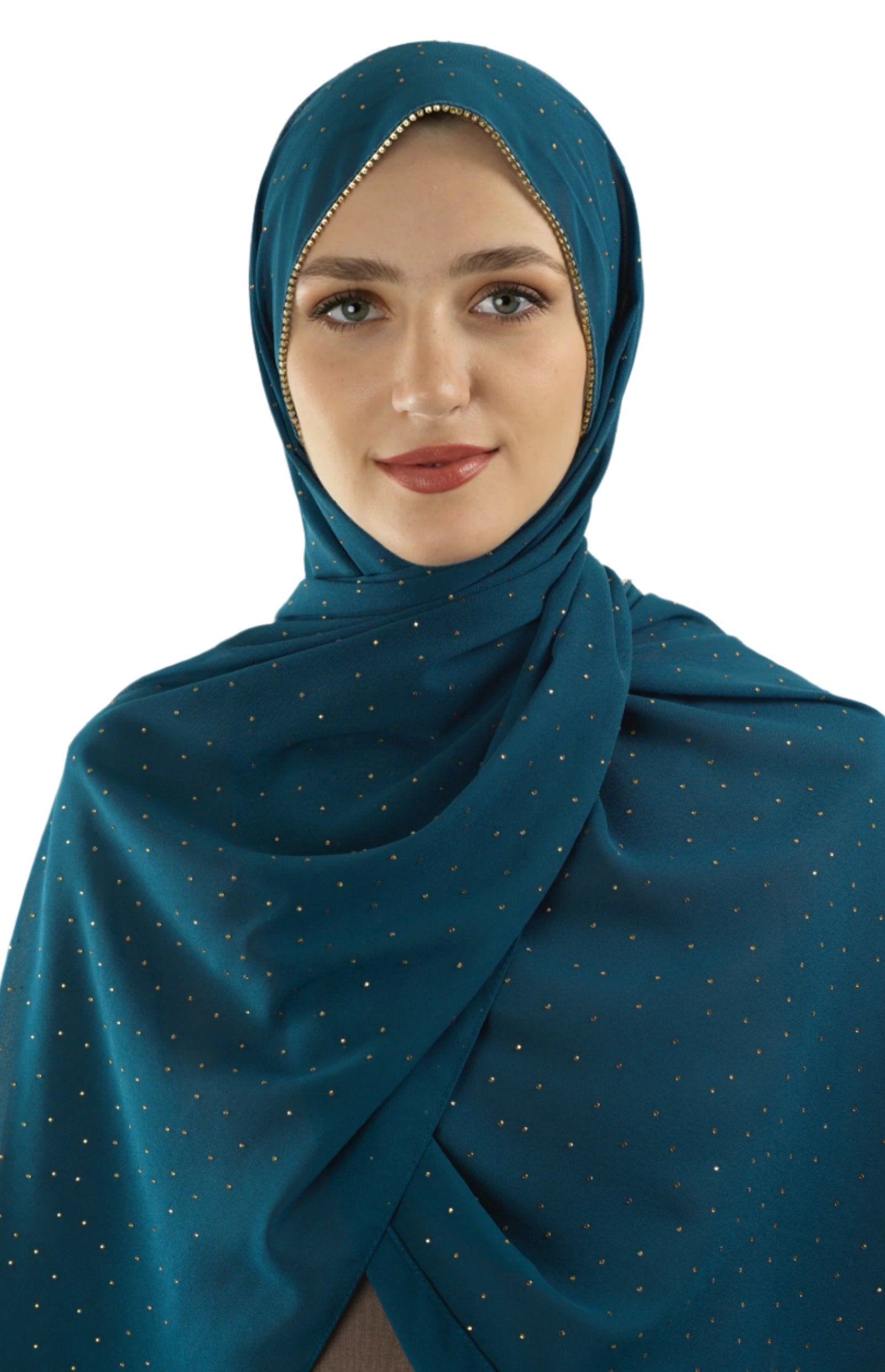 Jazz Blue Glamour chiffon hijab Kabayare