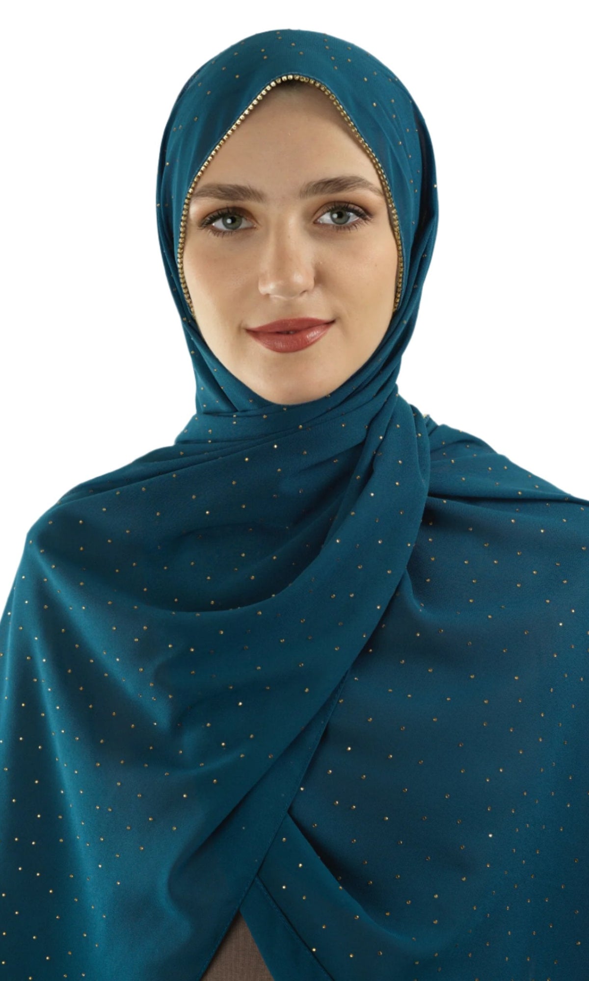 Jazz Blue Glamour chiffon hijab Kabayare
