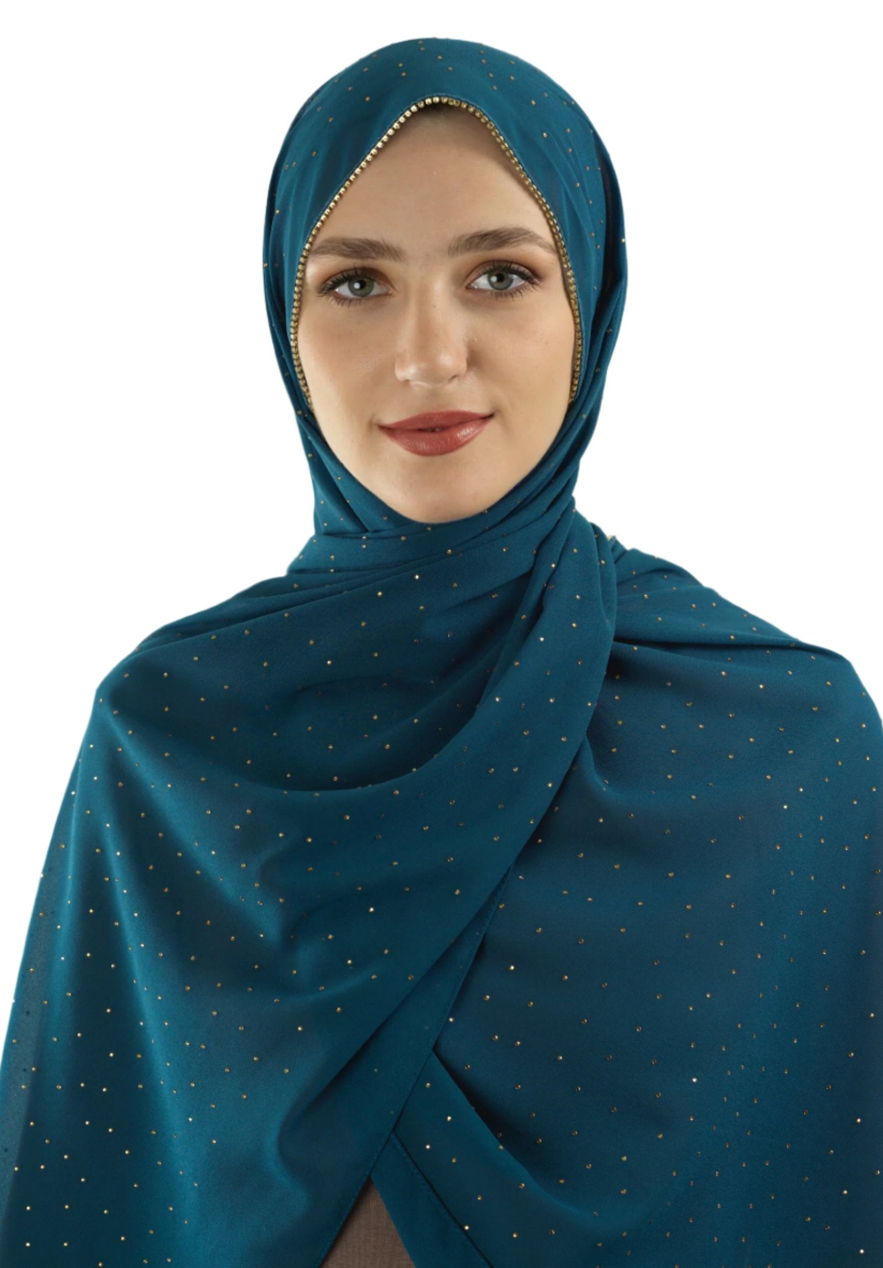 Jazz Blue Glamour chiffon hijab Kabayare