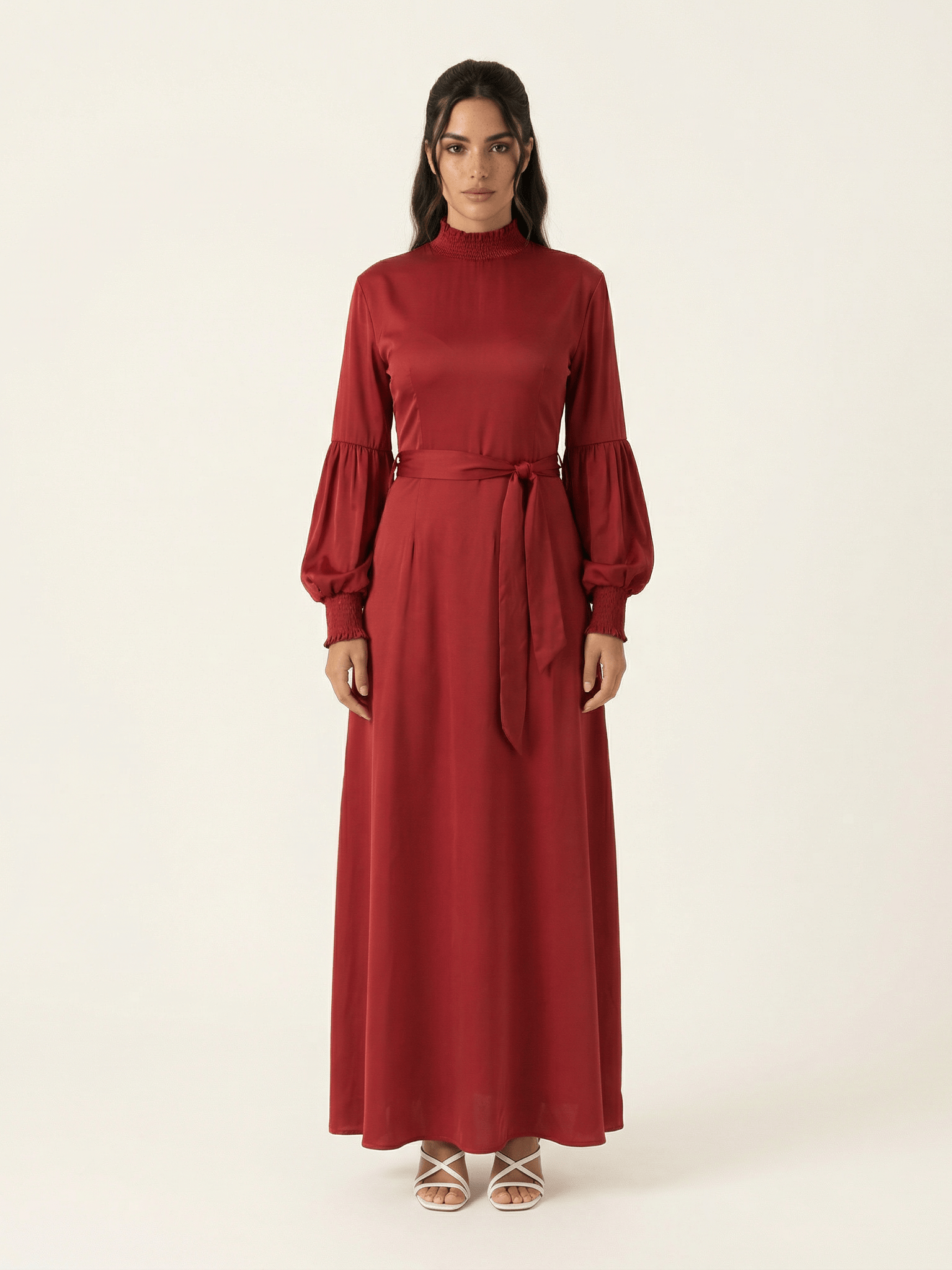 Known To Be Classy Satin Long sleeve Maxi dress Kabayare