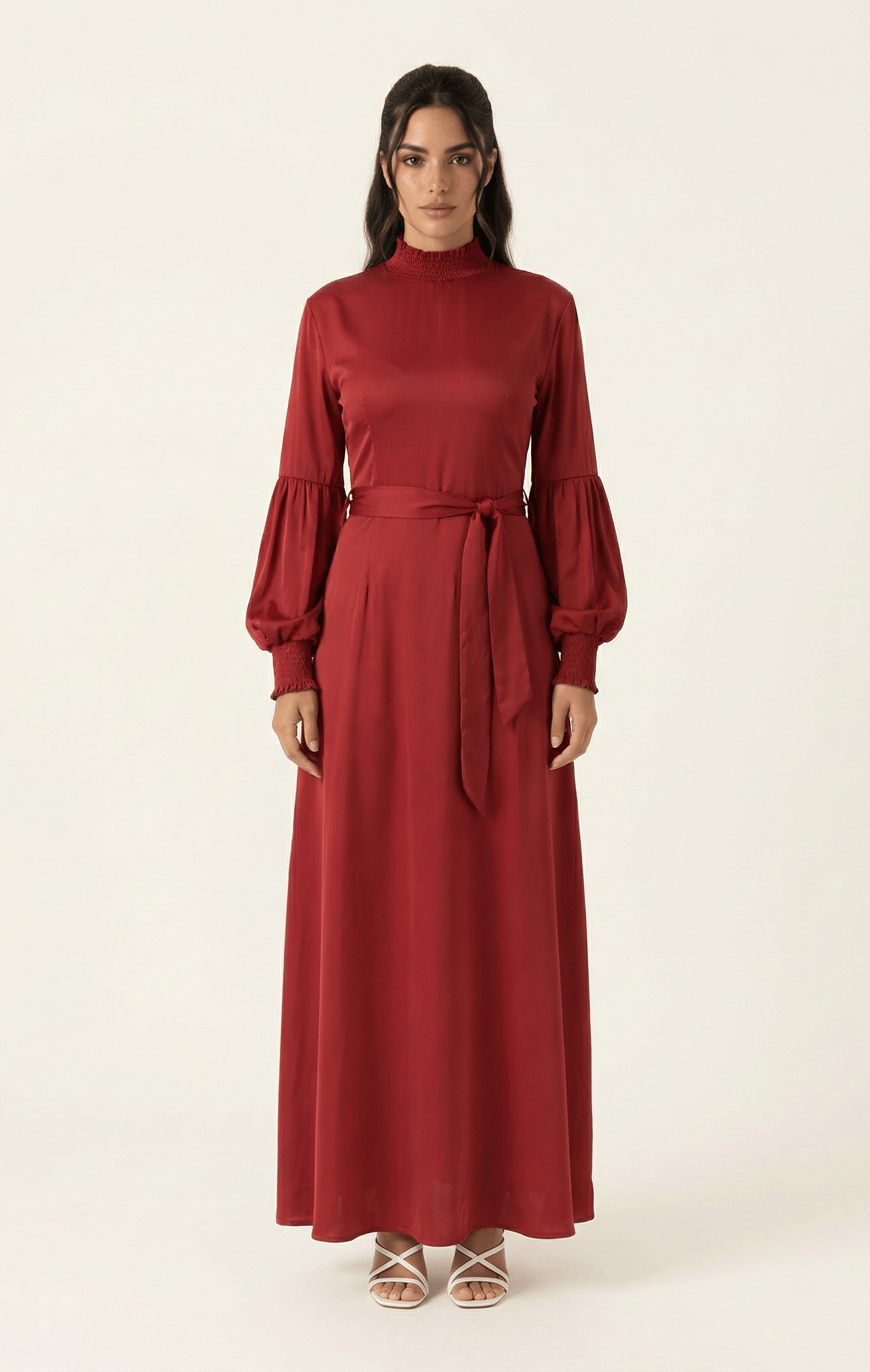 Known To Be Classy Satin Long sleeve Maxi dress Kabayare