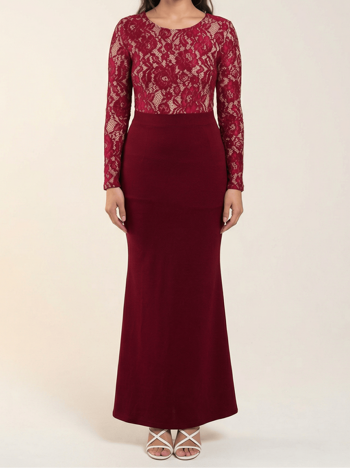 lace accent Bodycon maxi Dress. Kabayare
