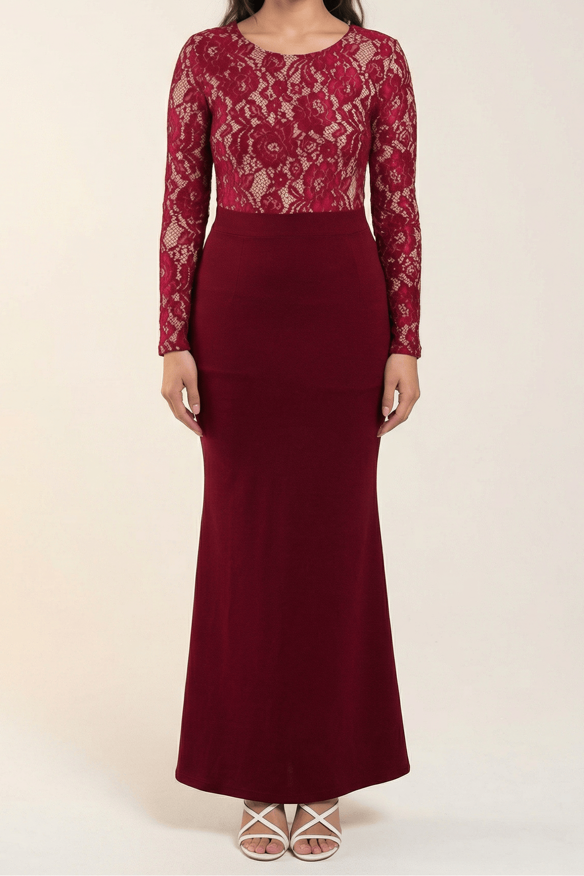 lace accent Bodycon maxi Dress. Kabayare