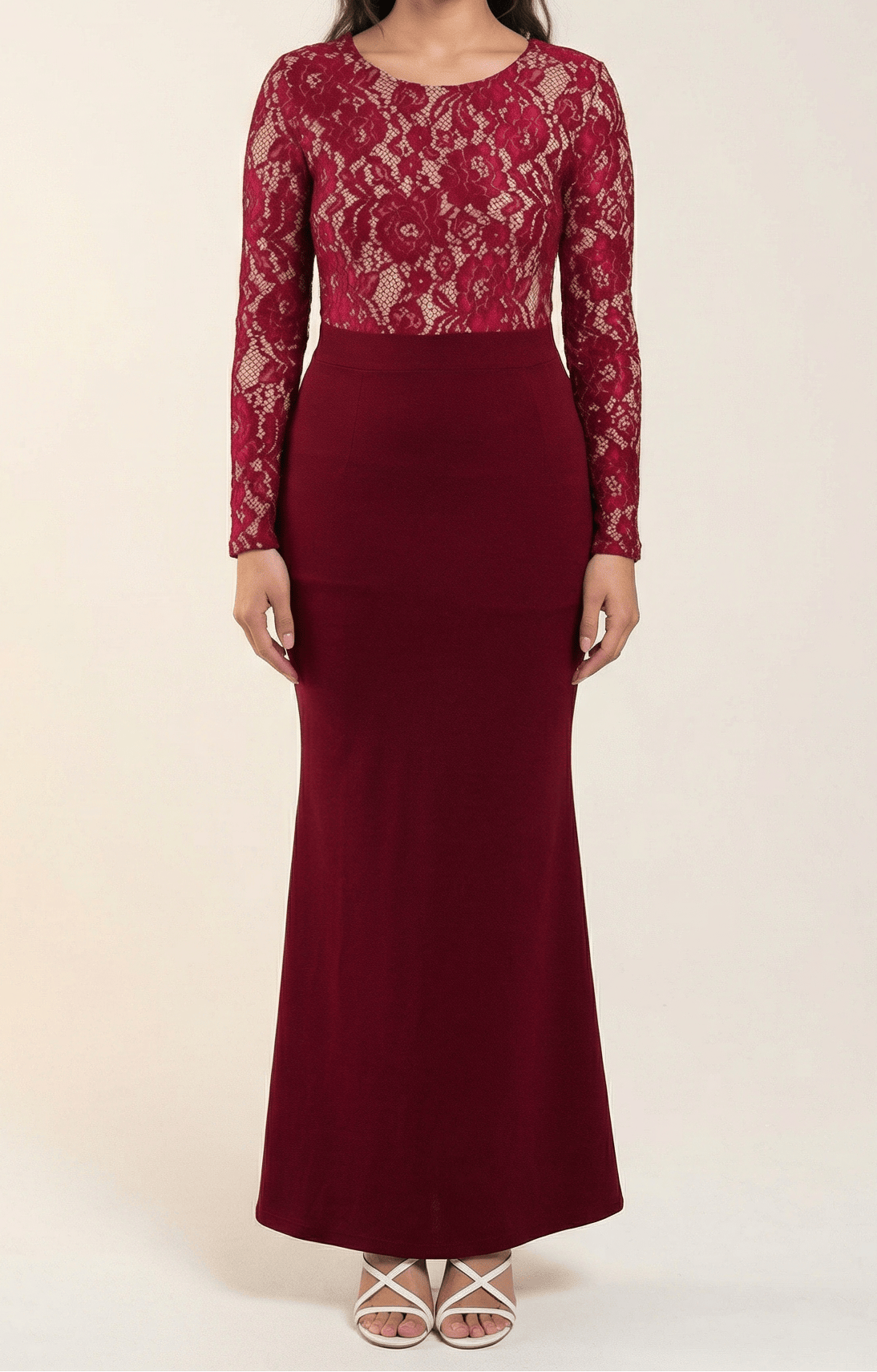 lace accent Bodycon maxi Dress. Kabayare