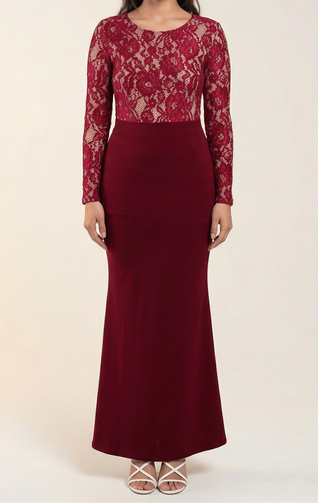 lace accent Bodycon maxi Dress. Kabayare