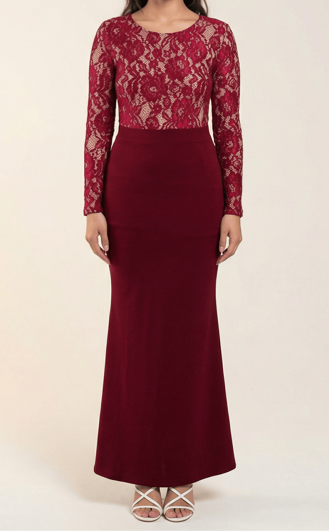 lace accent Bodycon maxi Dress. Kabayare
