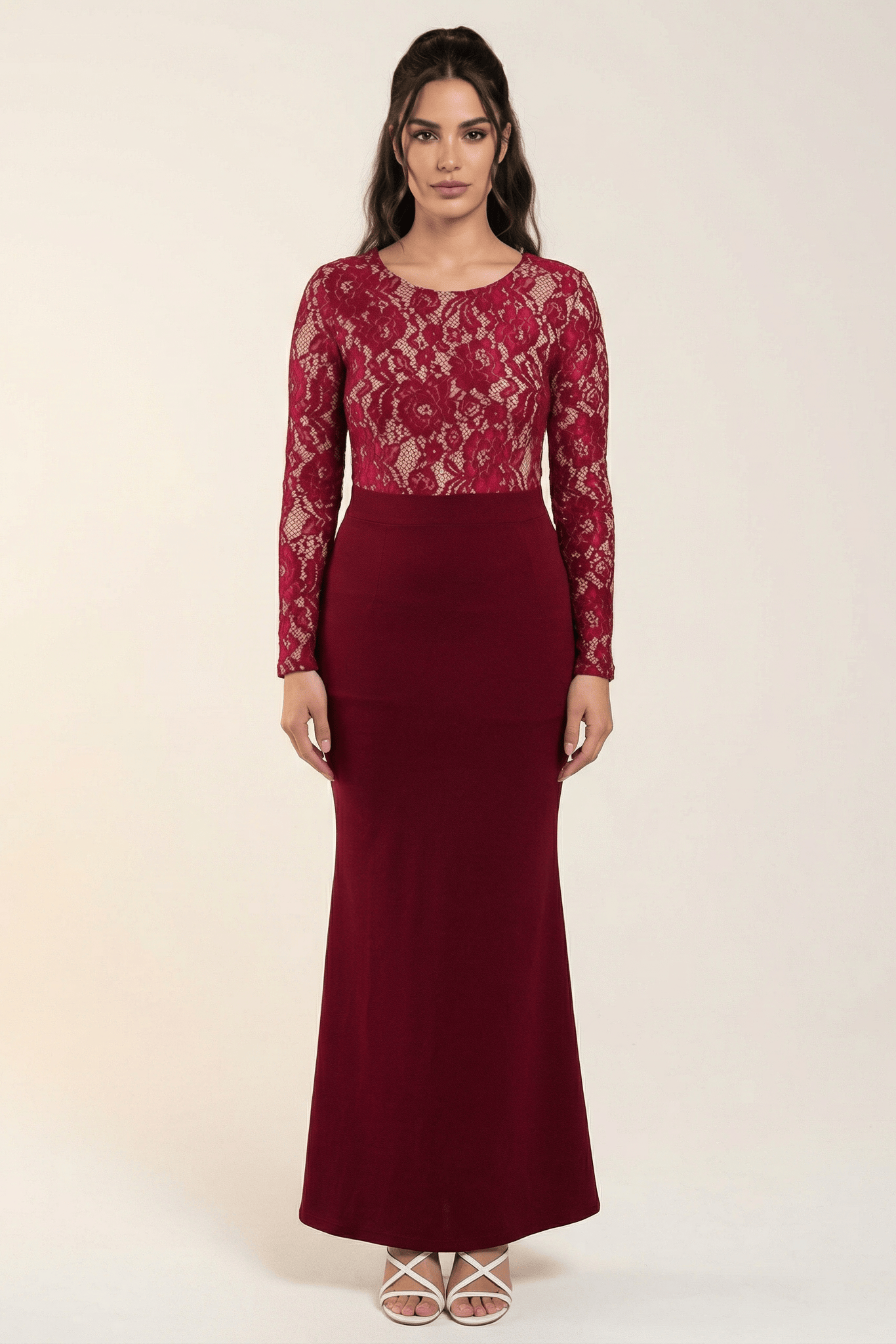 lace accent Bodycon maxi Dress. Kabayare