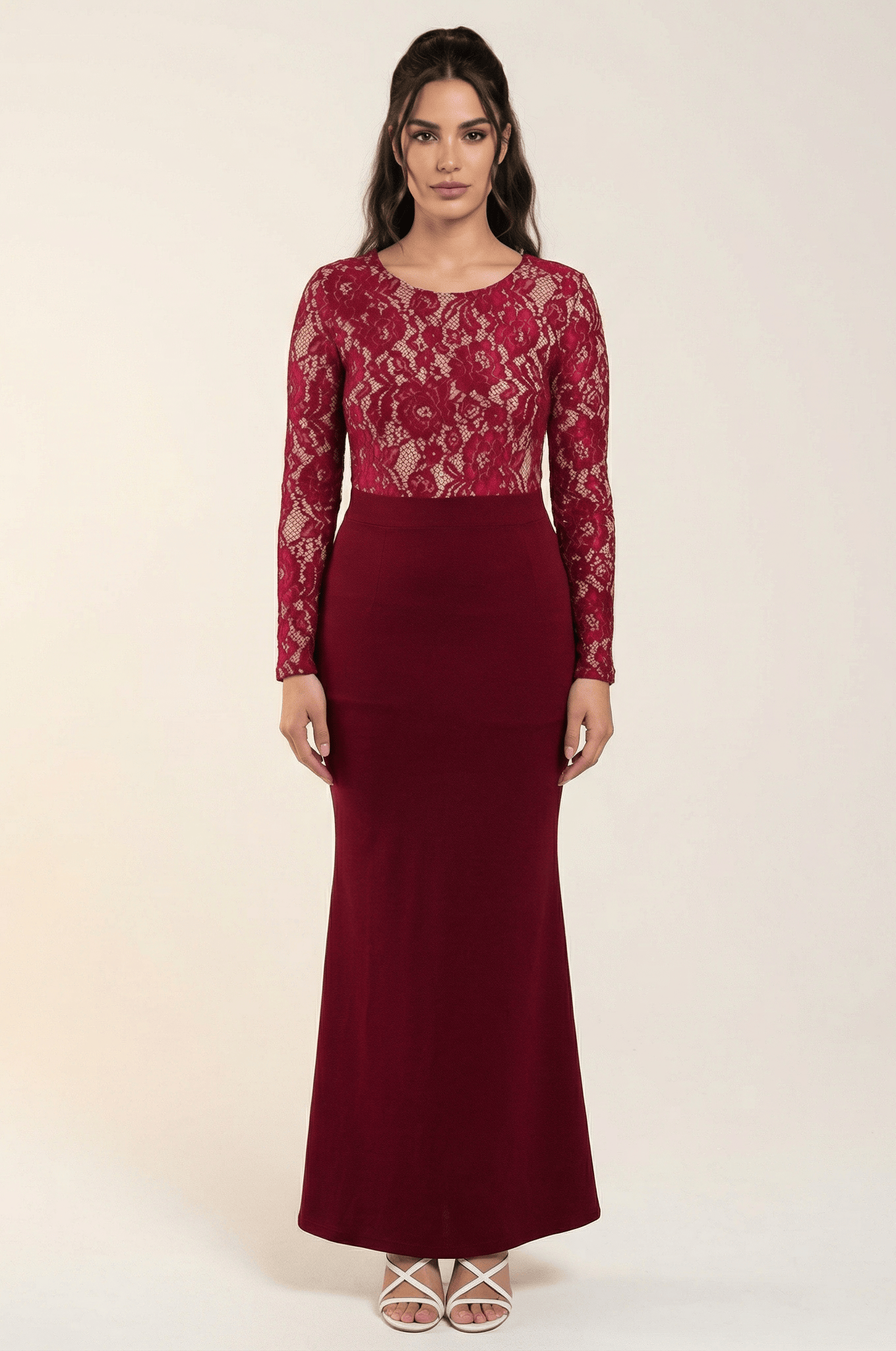 lace accent Bodycon maxi Dress. Kabayare