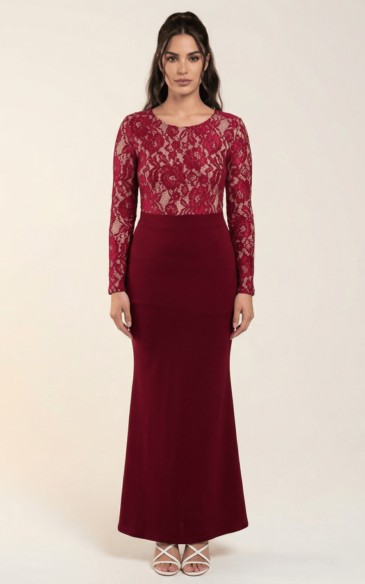 lace accent Bodycon maxi Dress. Kabayare