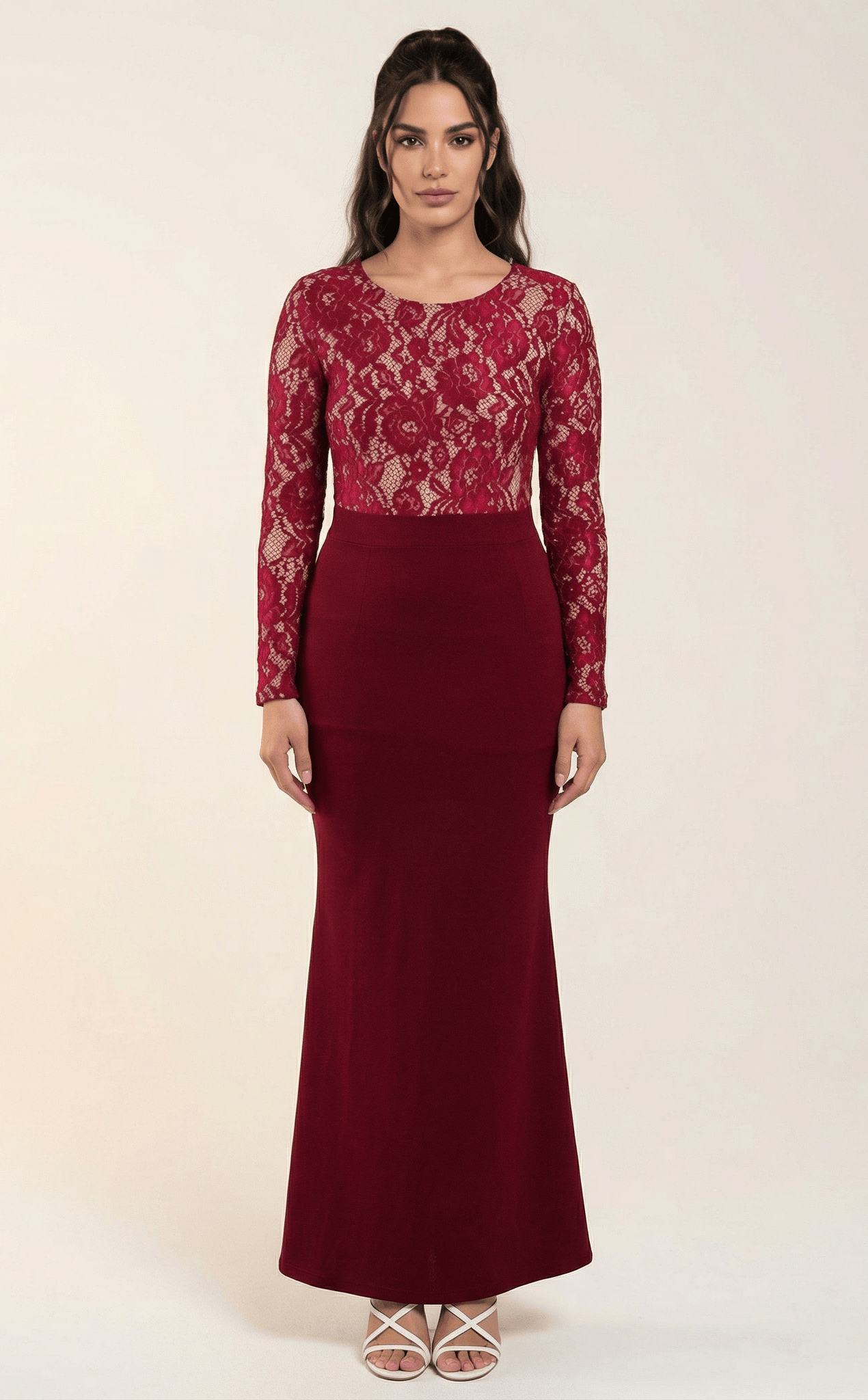 lace accent Bodycon maxi Dress. Kabayare
